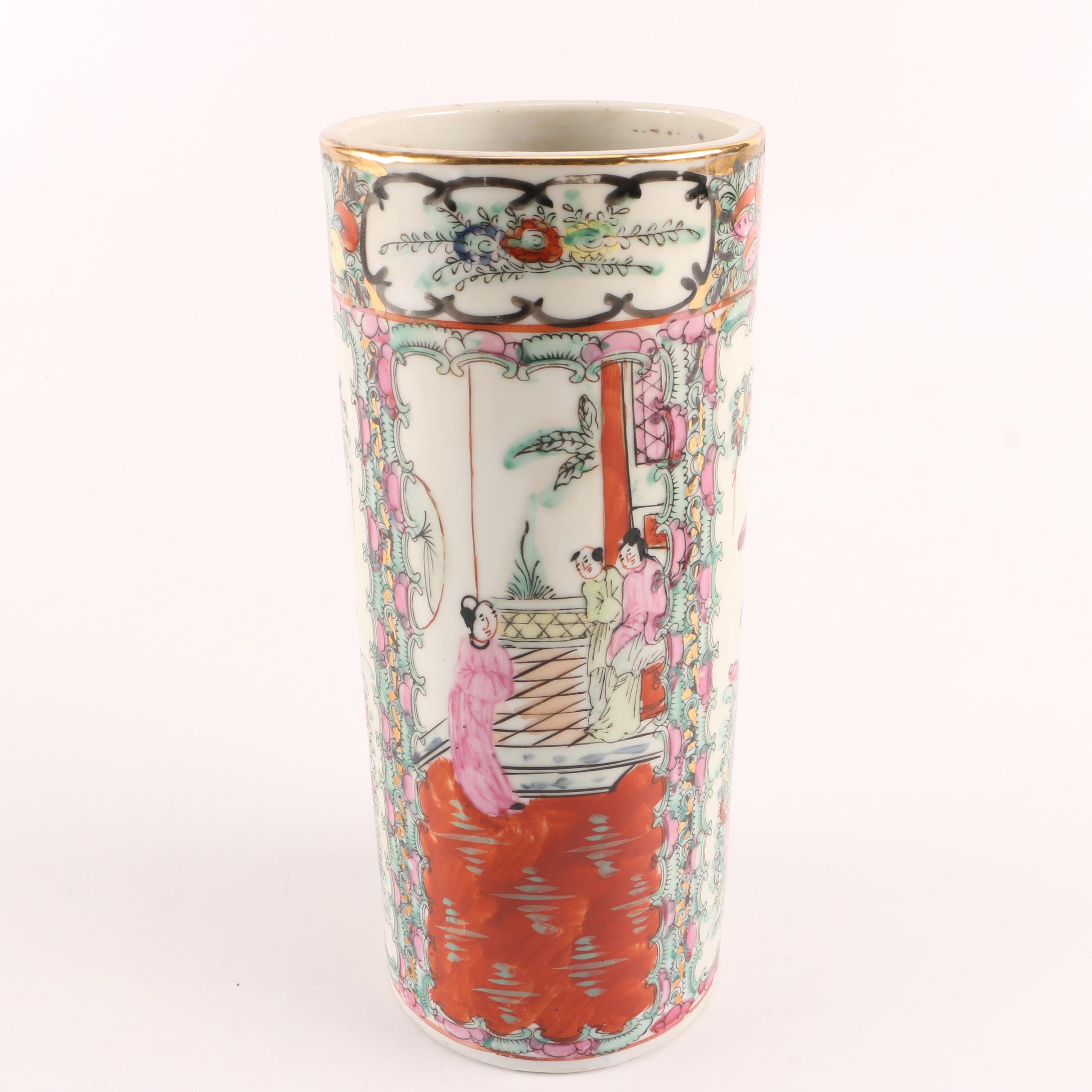 Rose Medallion Style Vase