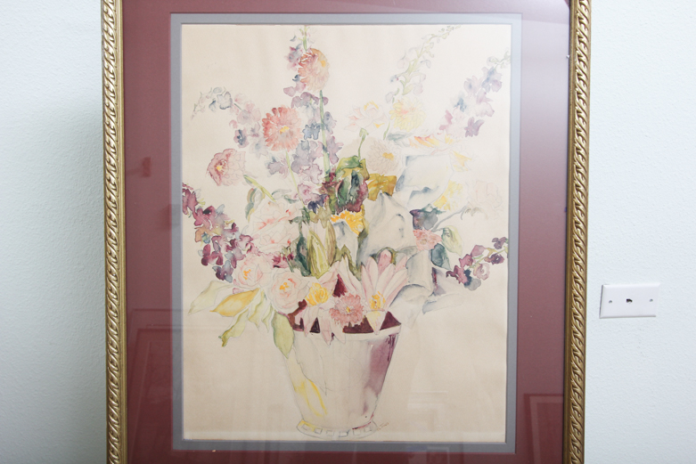 M. Trova Watercolor Painting on Paper