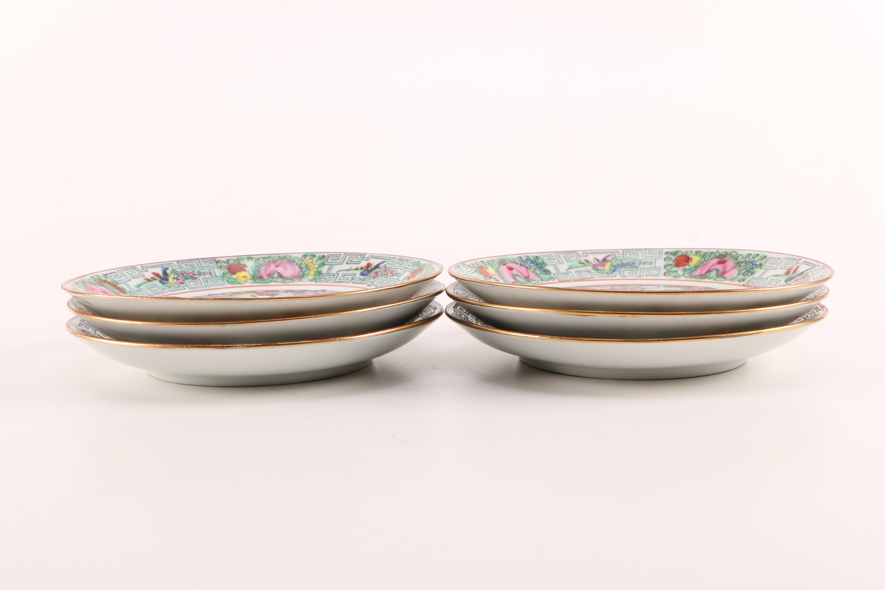 Circa 1970s Hong Kong Exportware Porcelain Plates