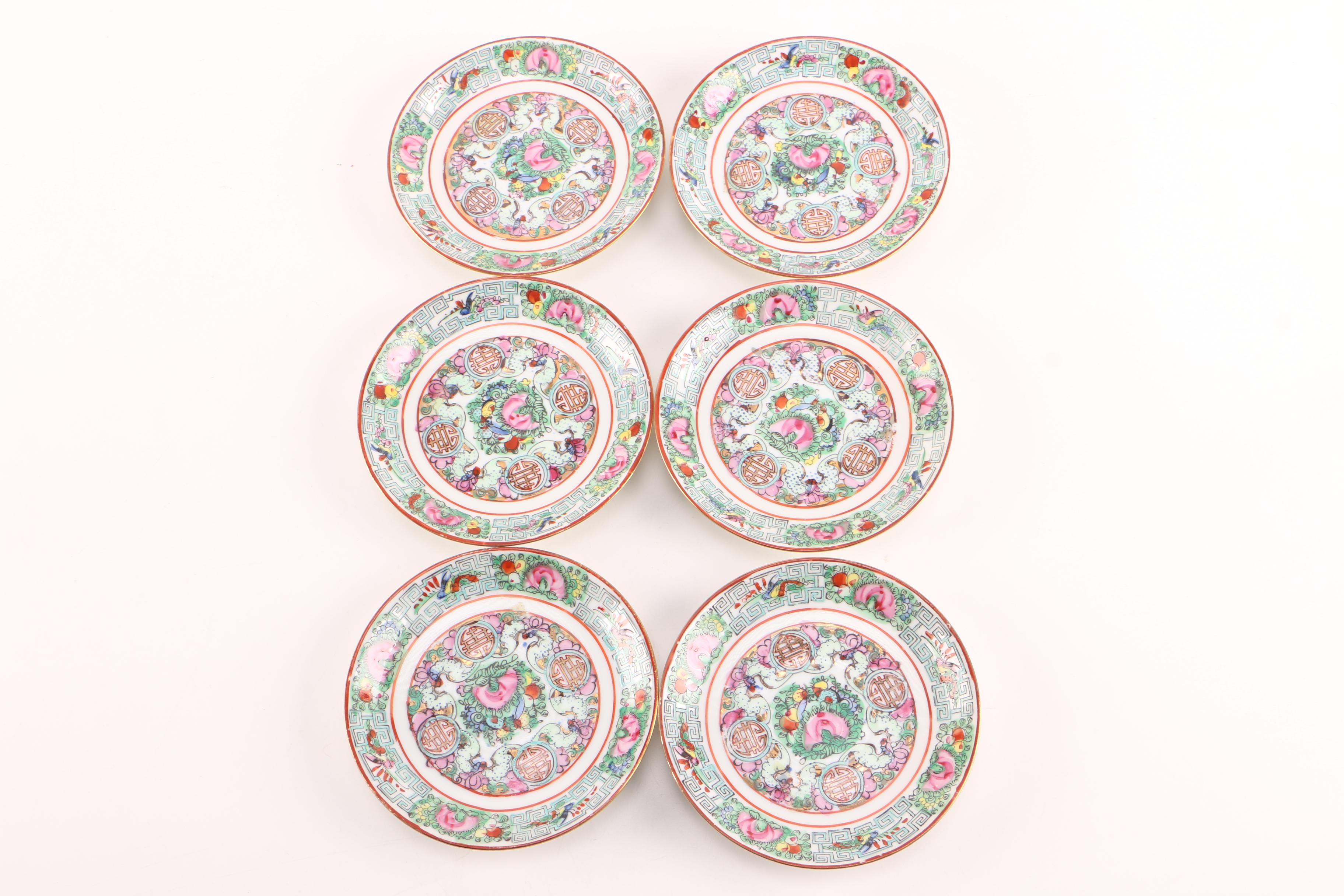 Circa 1970s Hong Kong Exportware Porcelain Plates