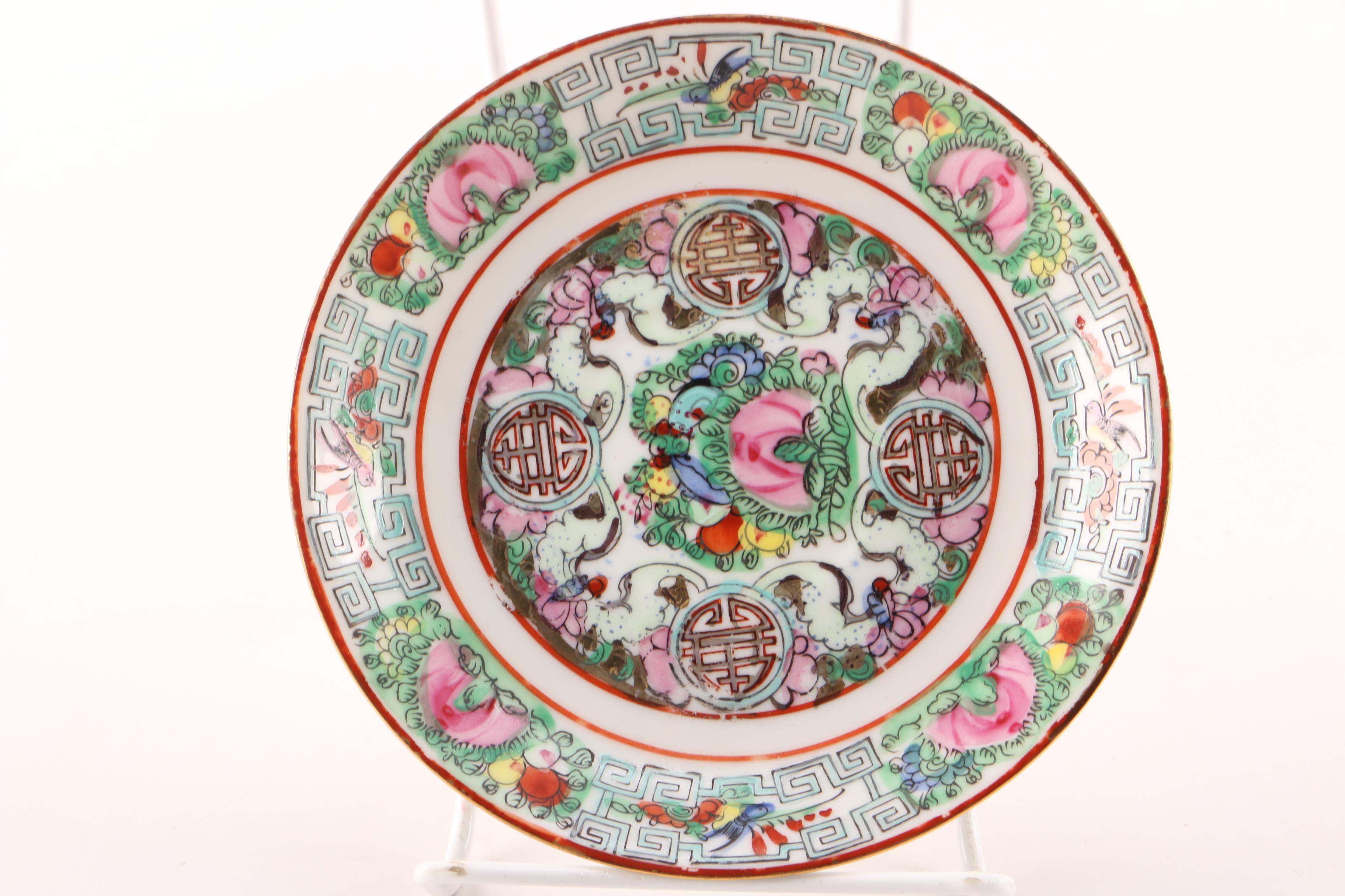 Circa 1970s Hong Kong Exportware Porcelain Plates