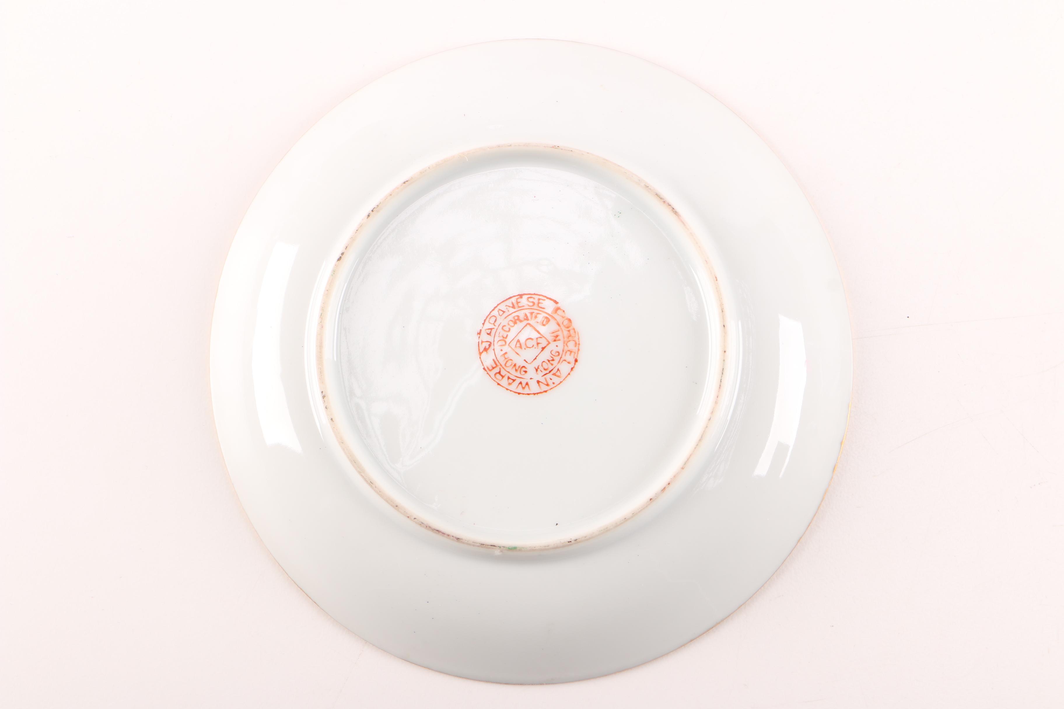 Circa 1970s Hong Kong Exportware Porcelain Plates