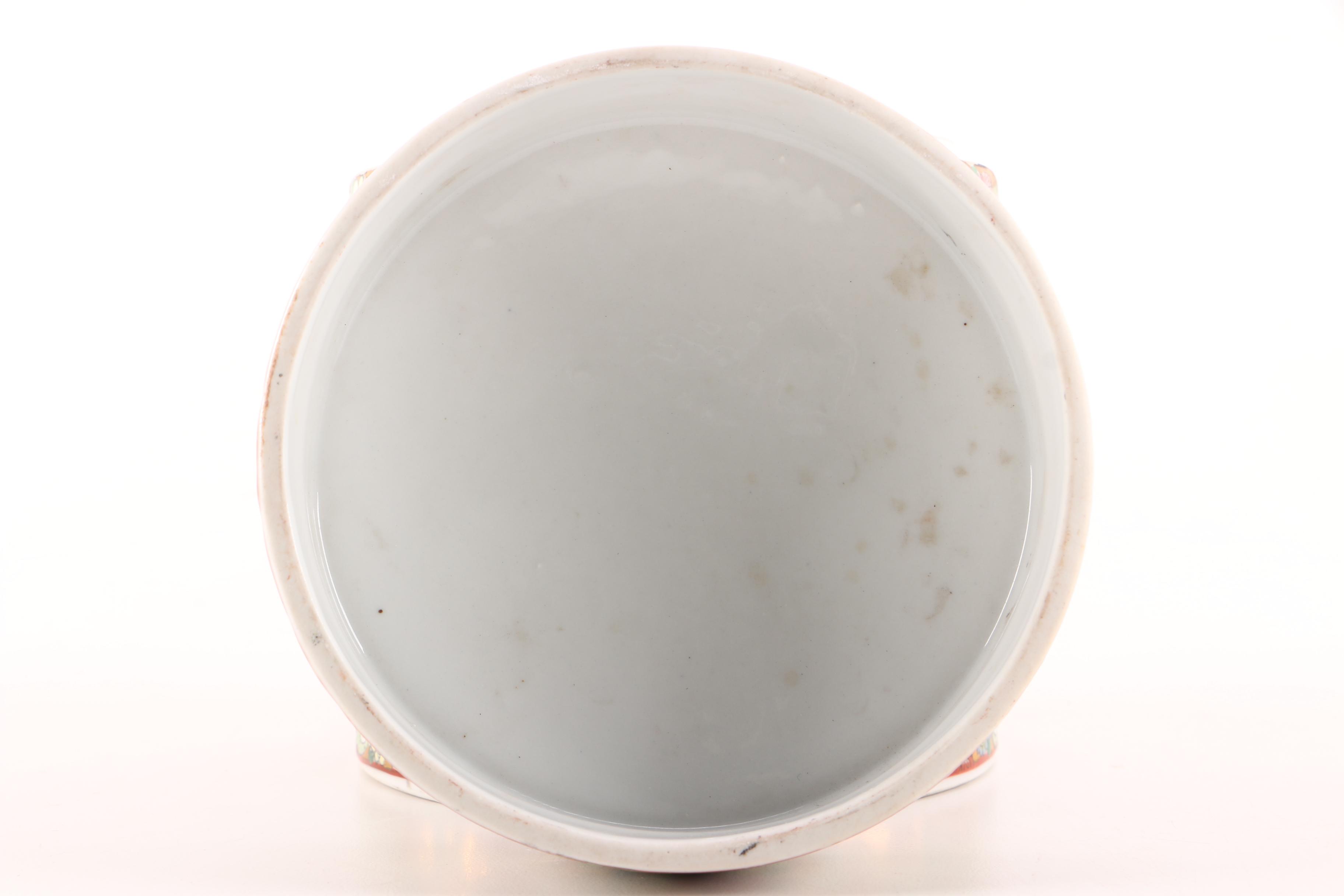 Vintage Chinese Hand Painted Porcelain Canister
