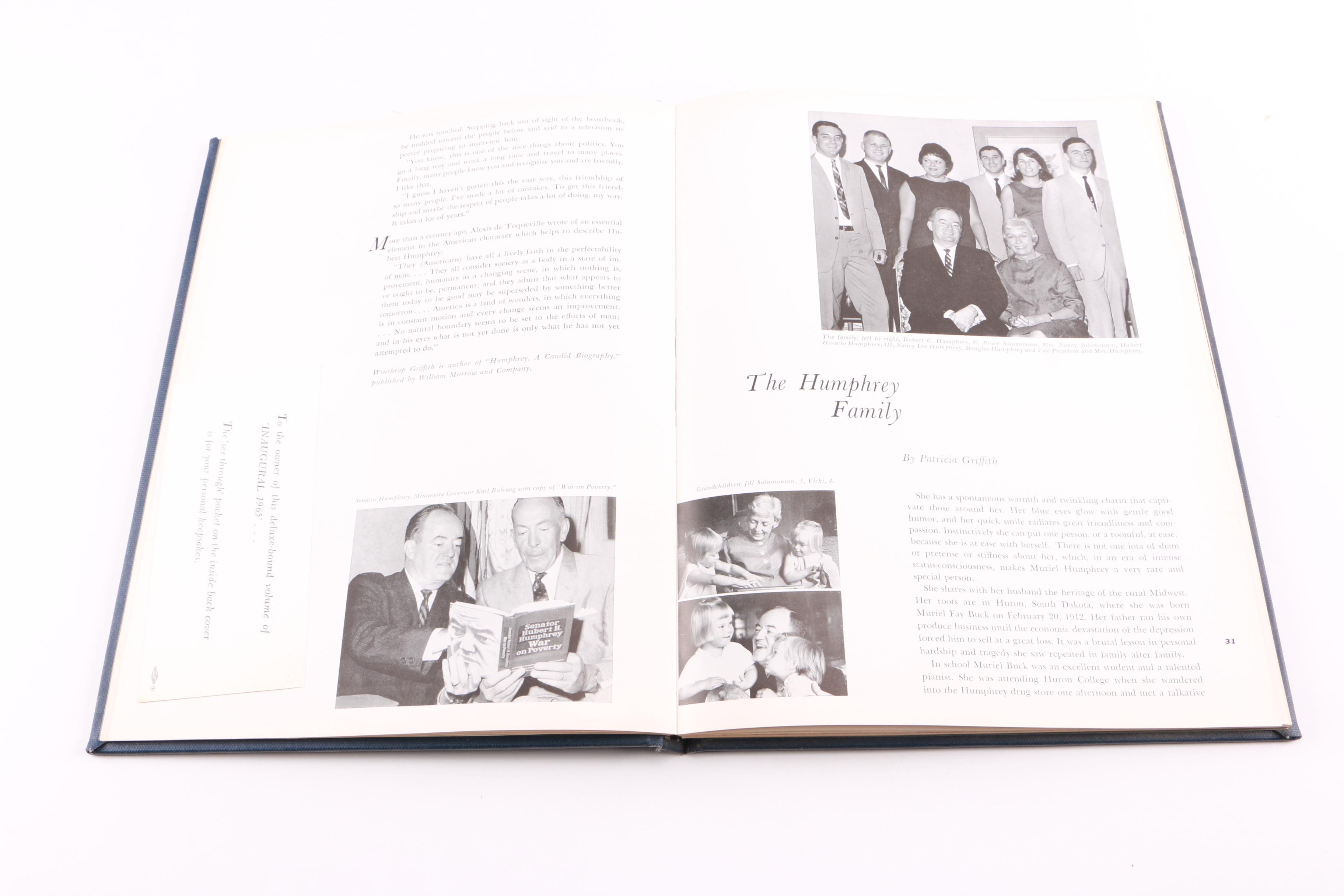 "Inaugural 1965" Signed by Vice President Hubert Humphrey