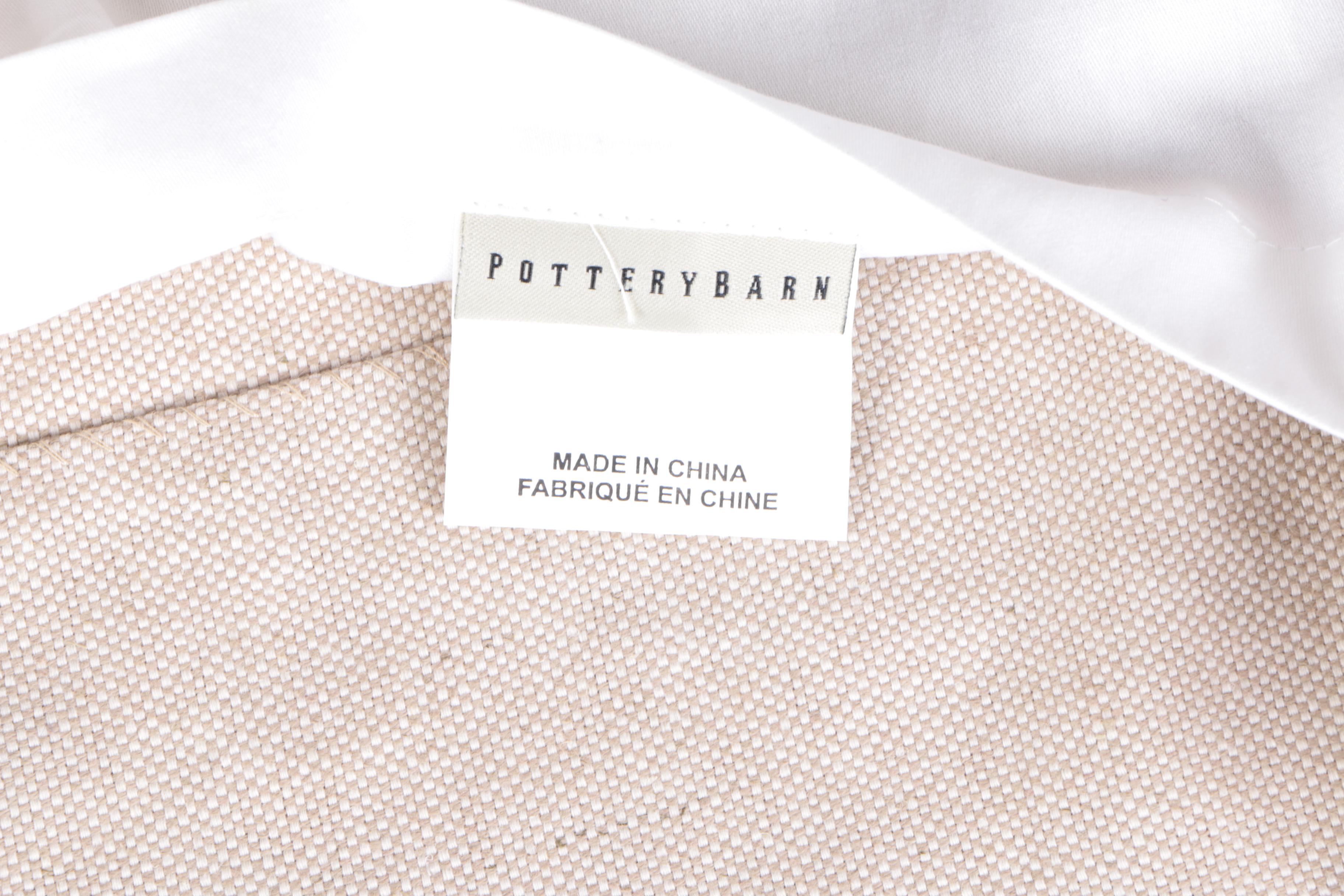 Pottery Barn Grey Curtains and Two Throw Pillows