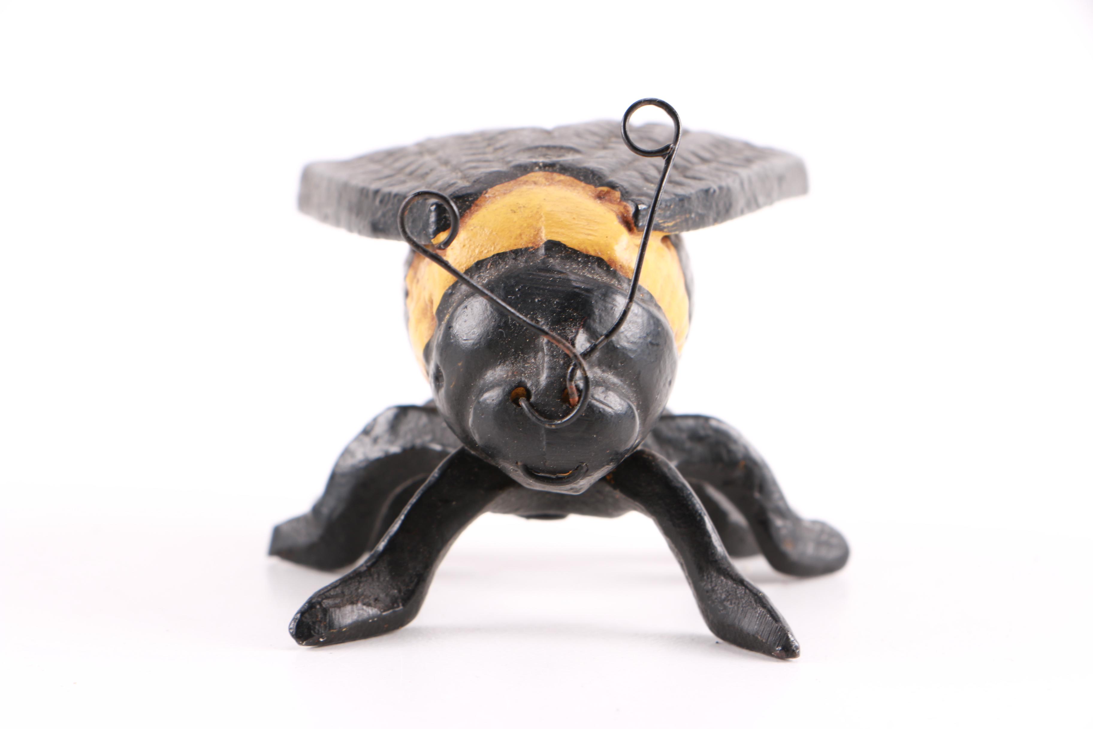 Ladybug, Grasshopper, and Bumble Bee Metal Figurines
