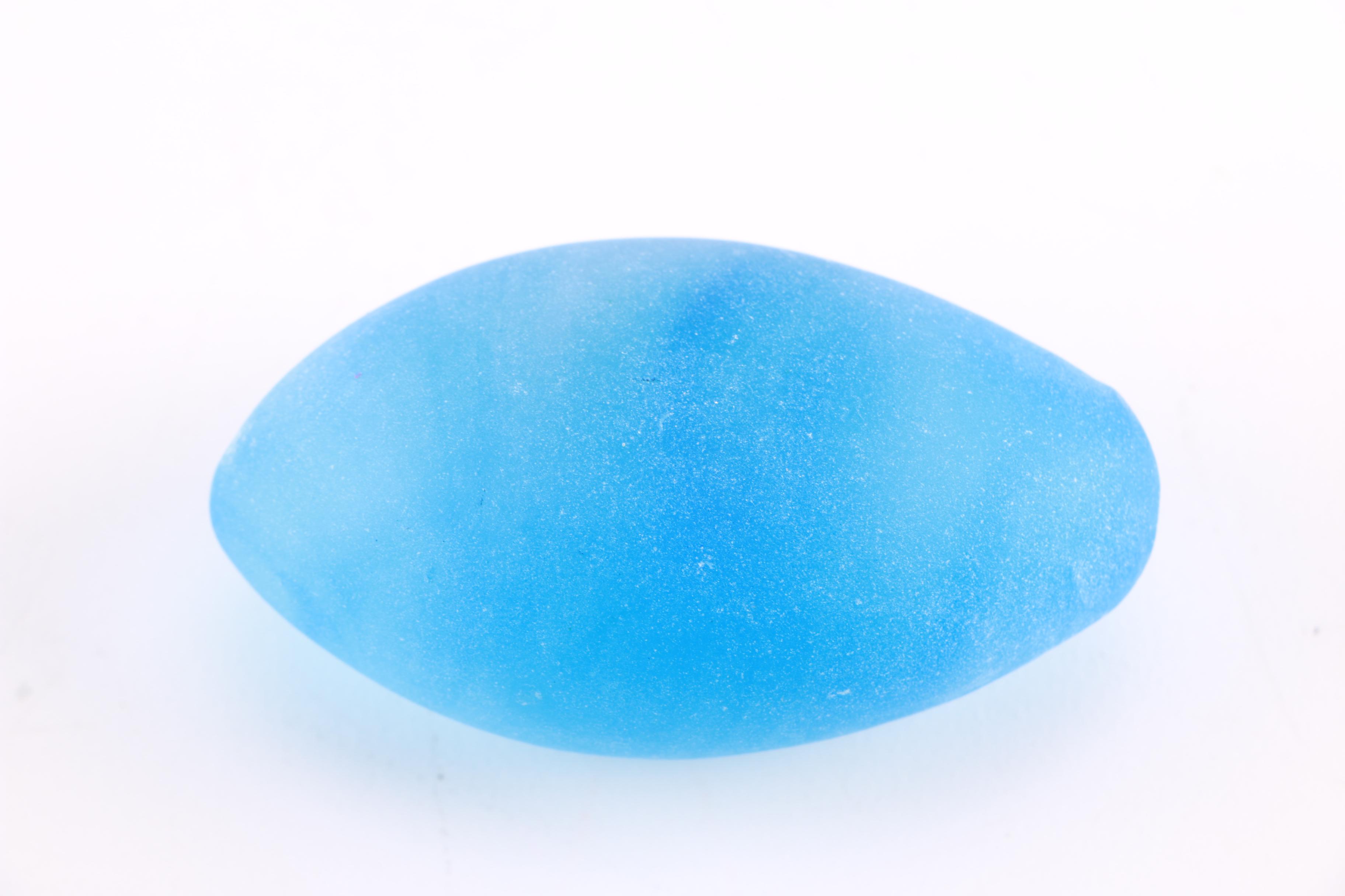 Four Electric Blue Sea Glass Eggs