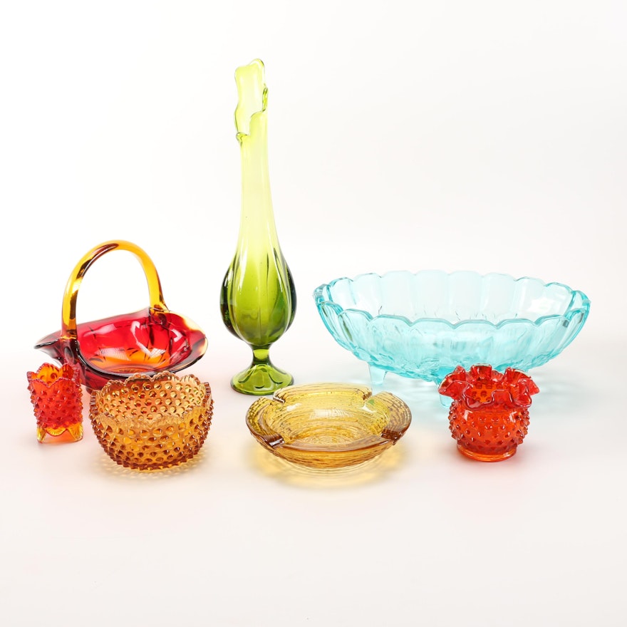 Collection of Swung and Amberina Glass Decor