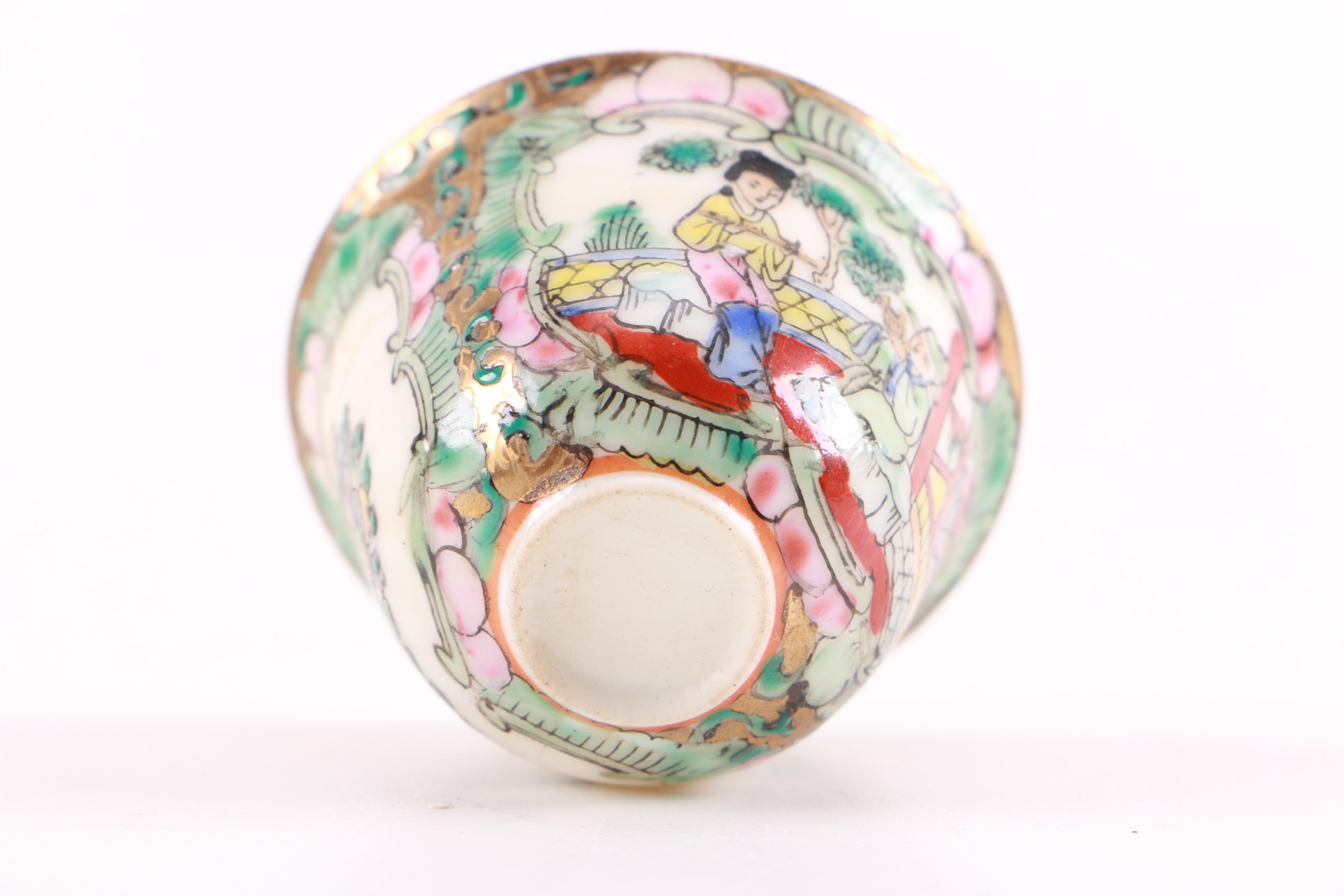 Rose Medallion Porcelain Teacups