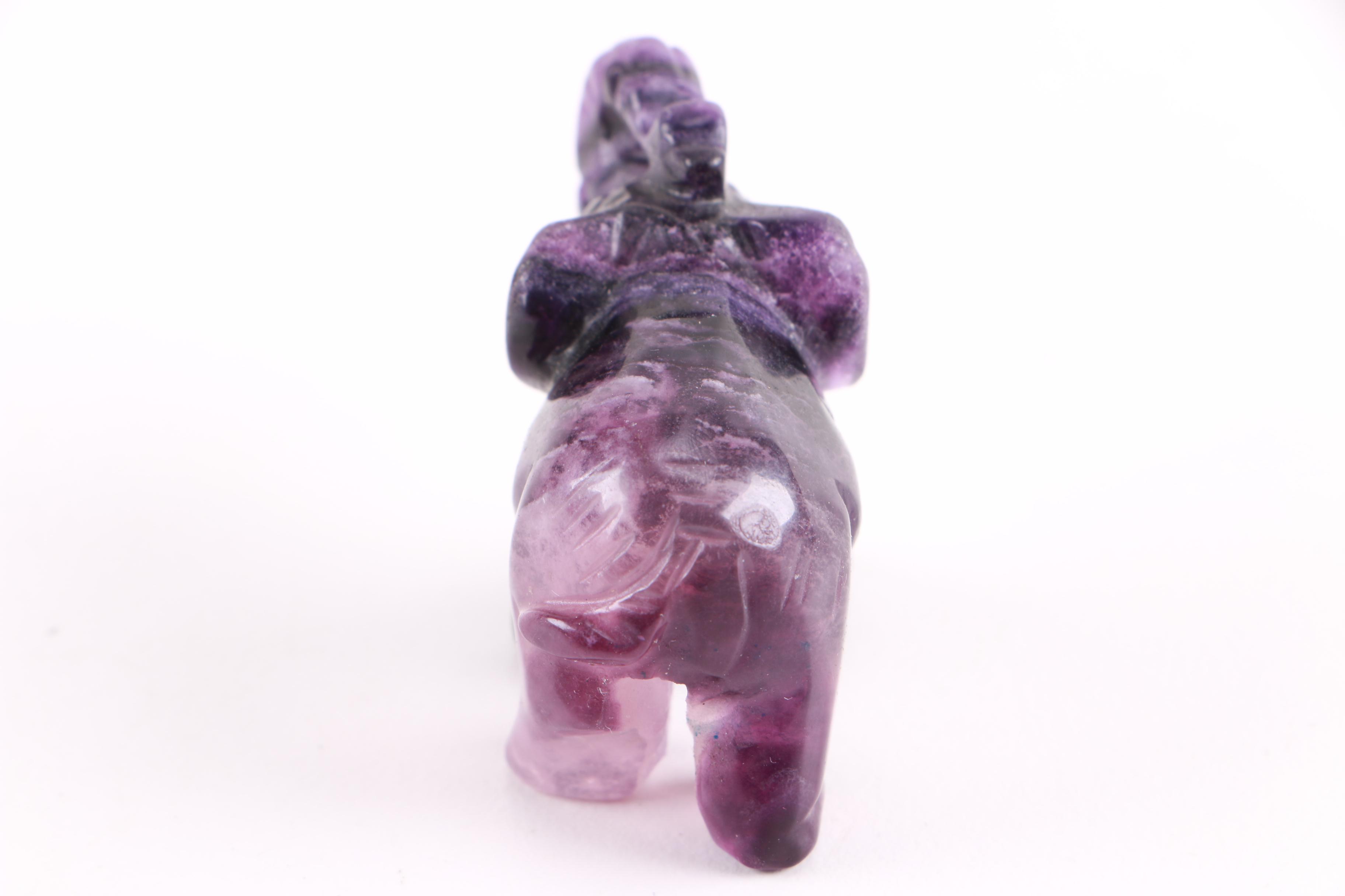 Purple and Black Amethyst Elephant Figure