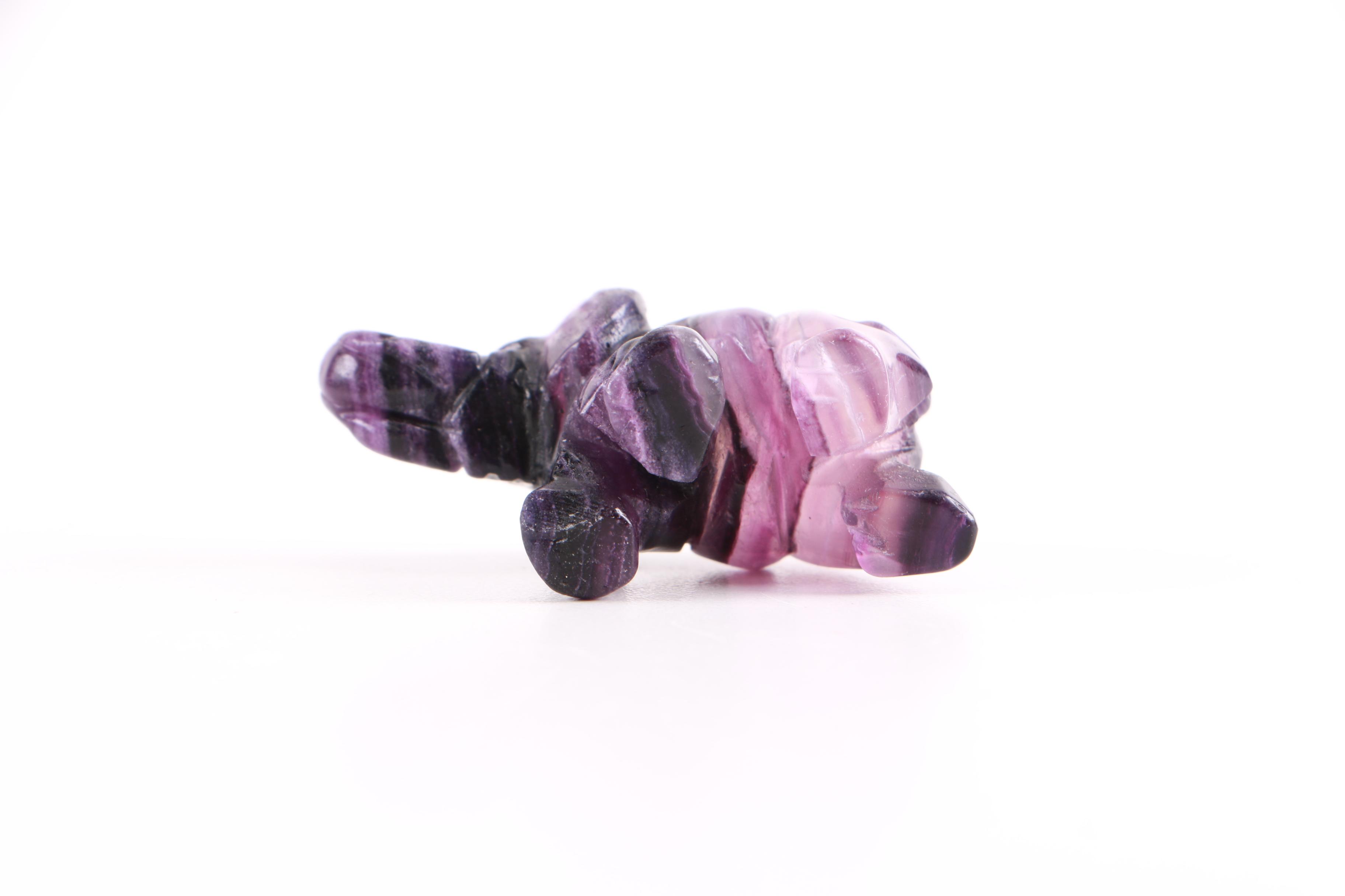 Purple and Black Amethyst Elephant Figure