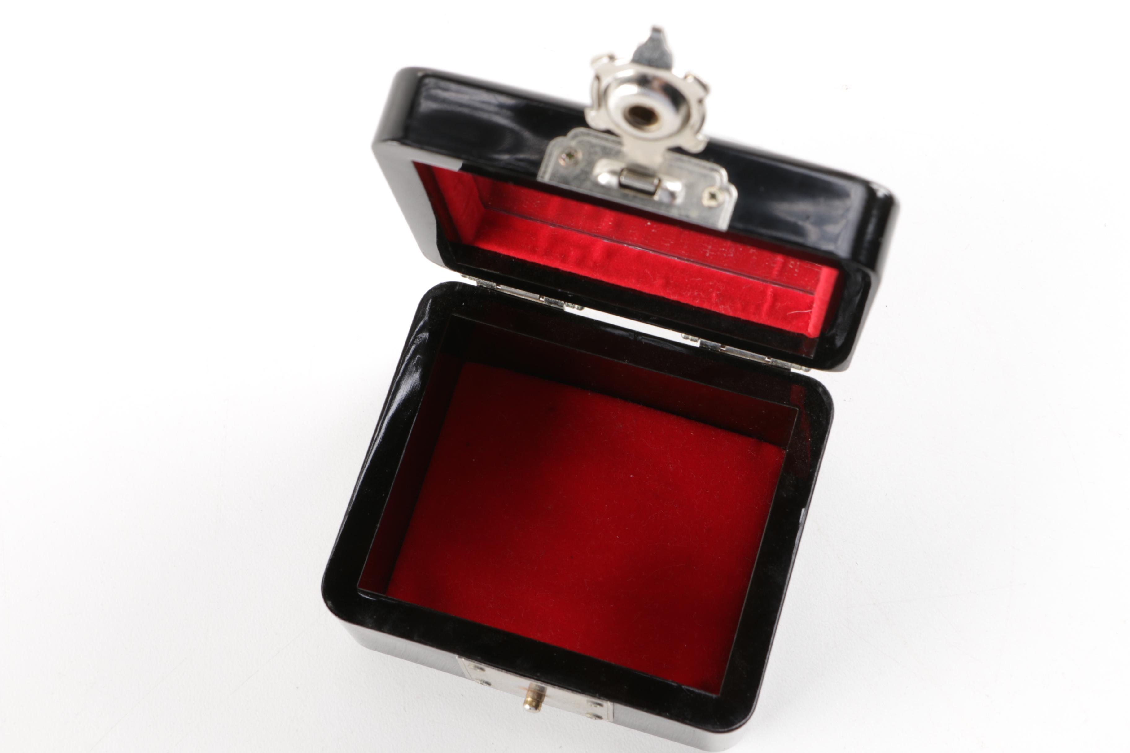 Mother of Pearl Black Lacquer Trinket Box