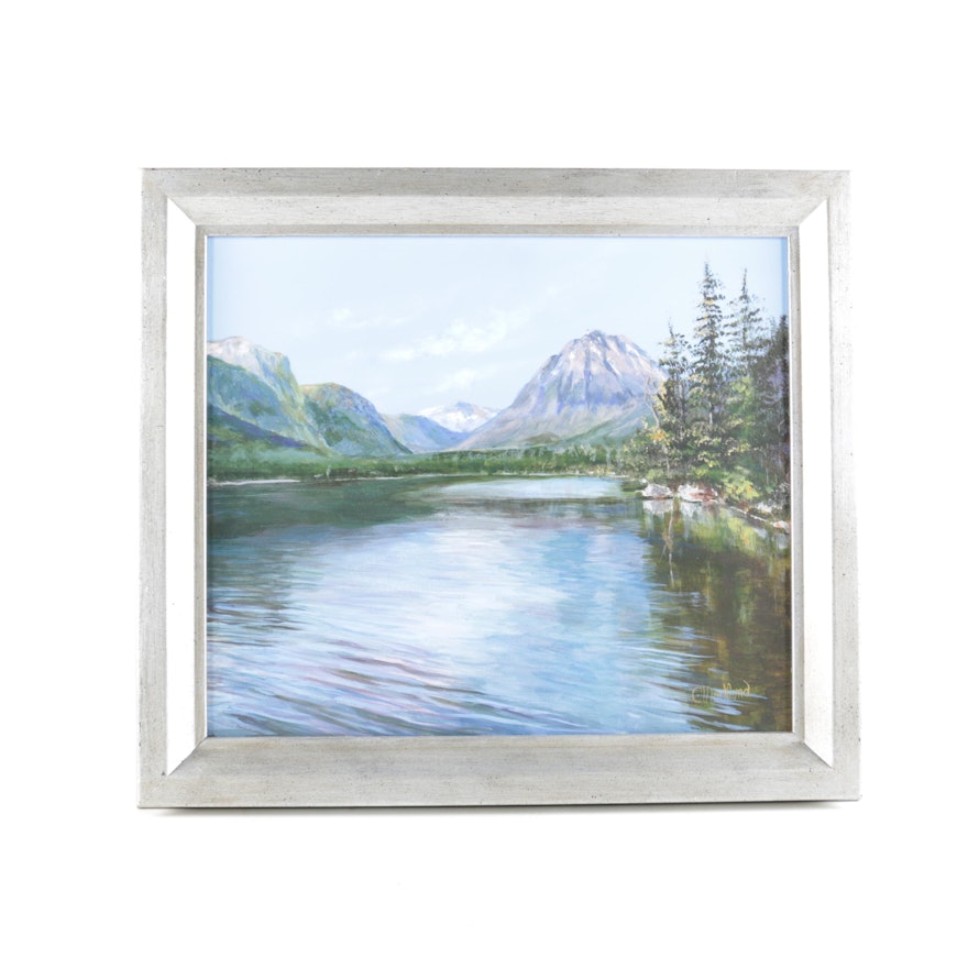 C Markland Oil Painting of Mountain Lake