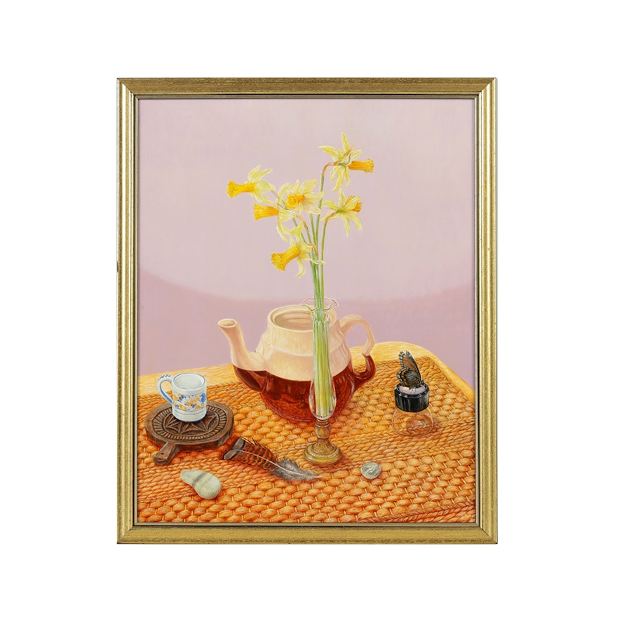 Robert Stagg Oil Painting on Board "Daffodils"