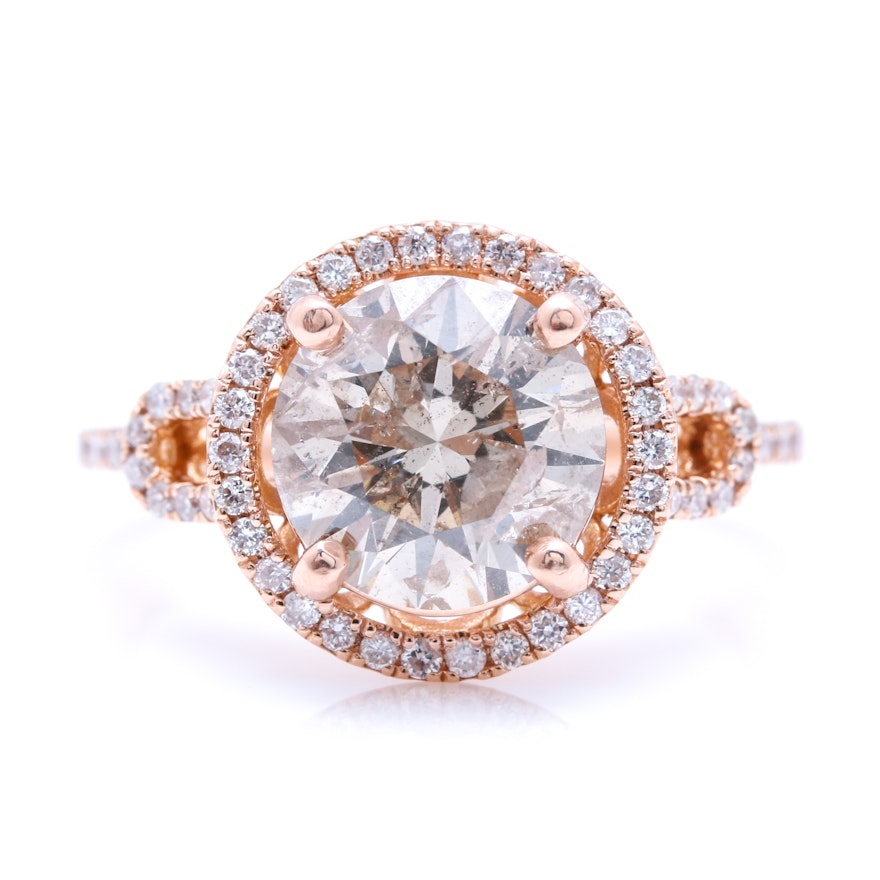 14K Rose Gold 2.97 CTW Diamond Ring