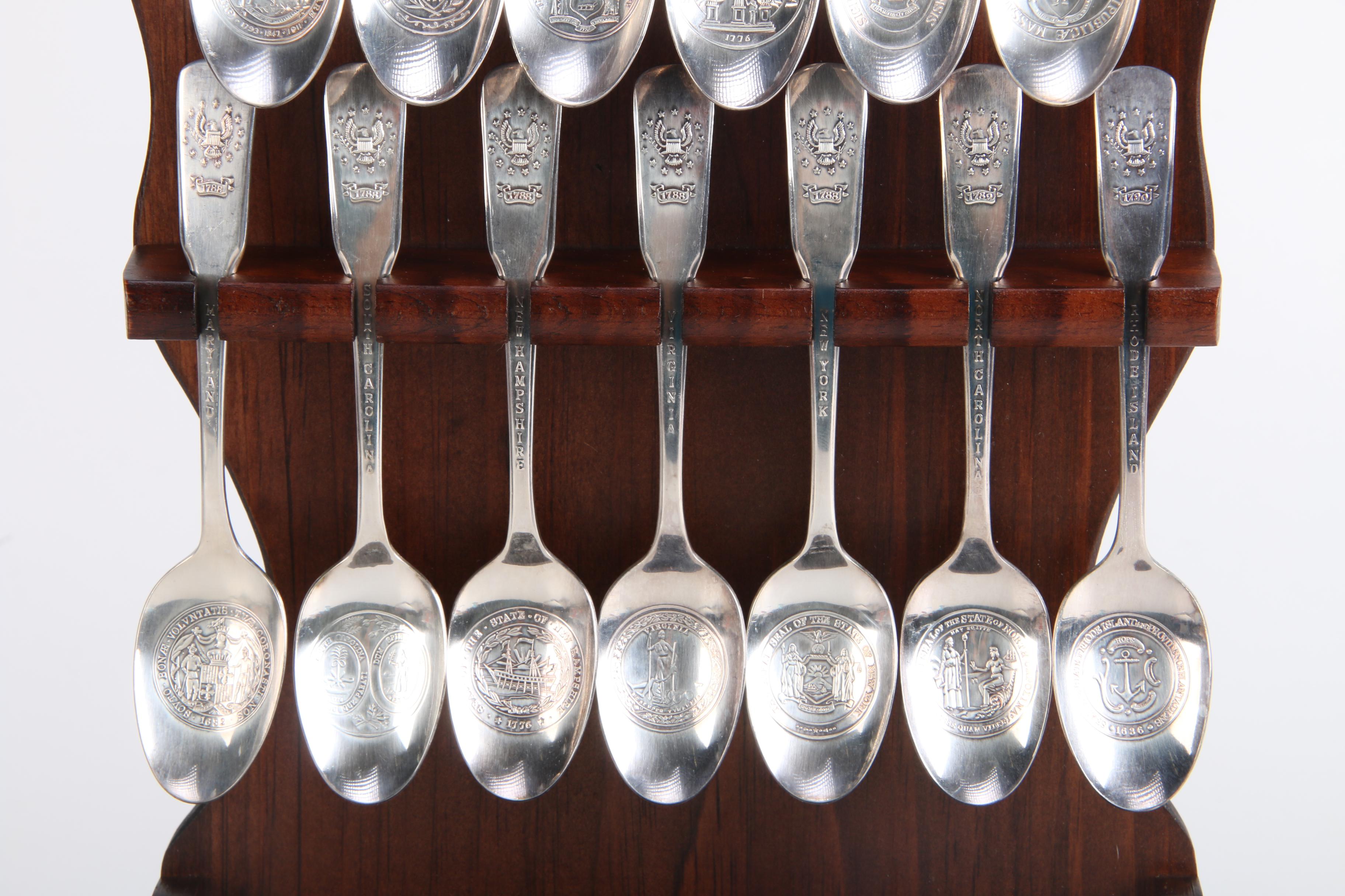 International Silver Co. "13 Colonies-Bicentennial" Silver Plate Spoons