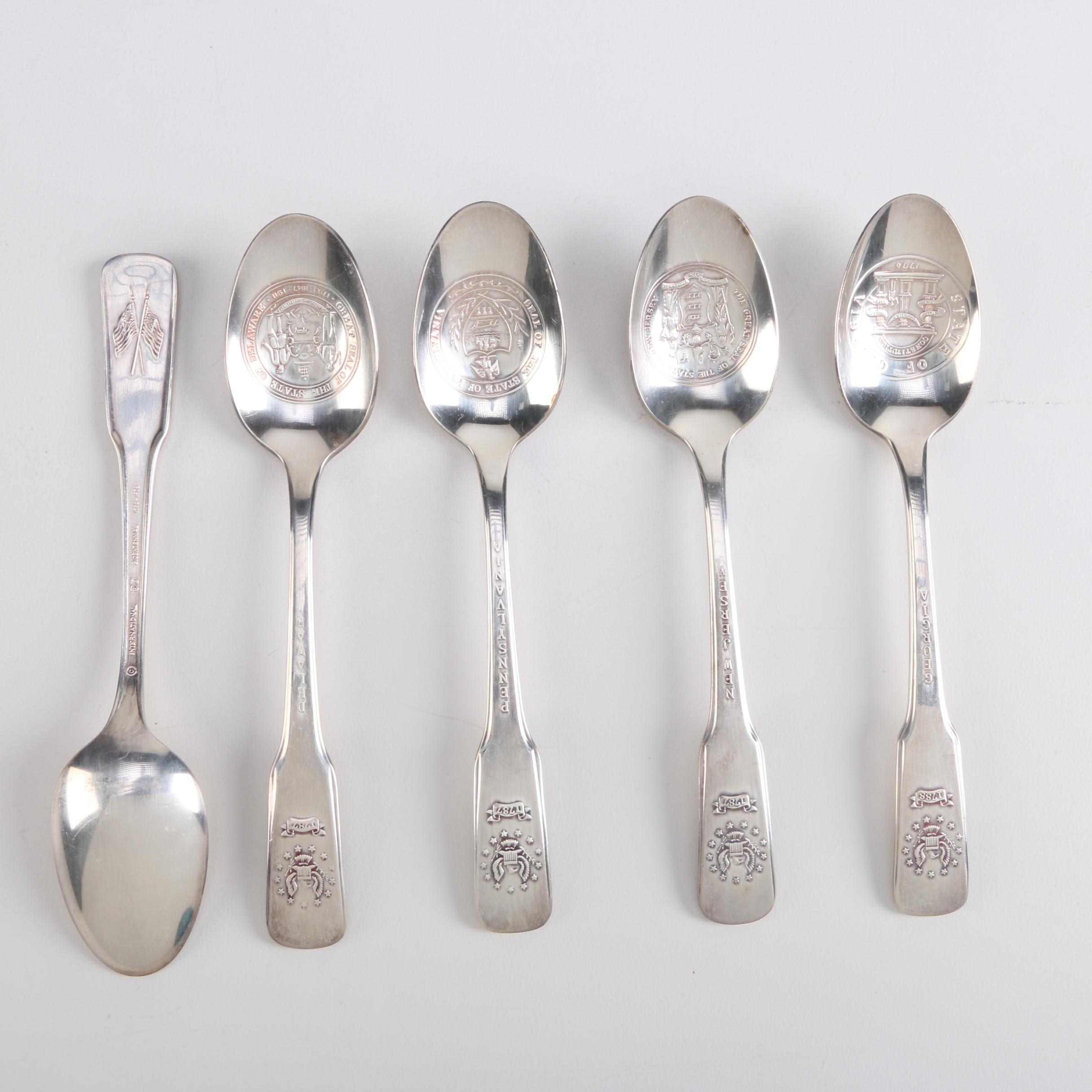 International Silver Co. "13 Colonies-Bicentennial" Silver Plate Spoons