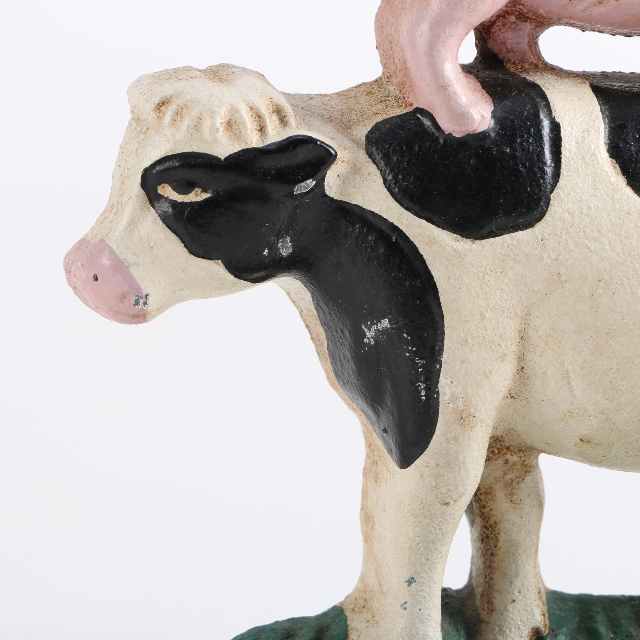 Hand-Painted Cast Iron Farm Animals Door Stop