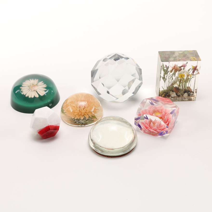 Collection of Glass and Acrylic Paperweights