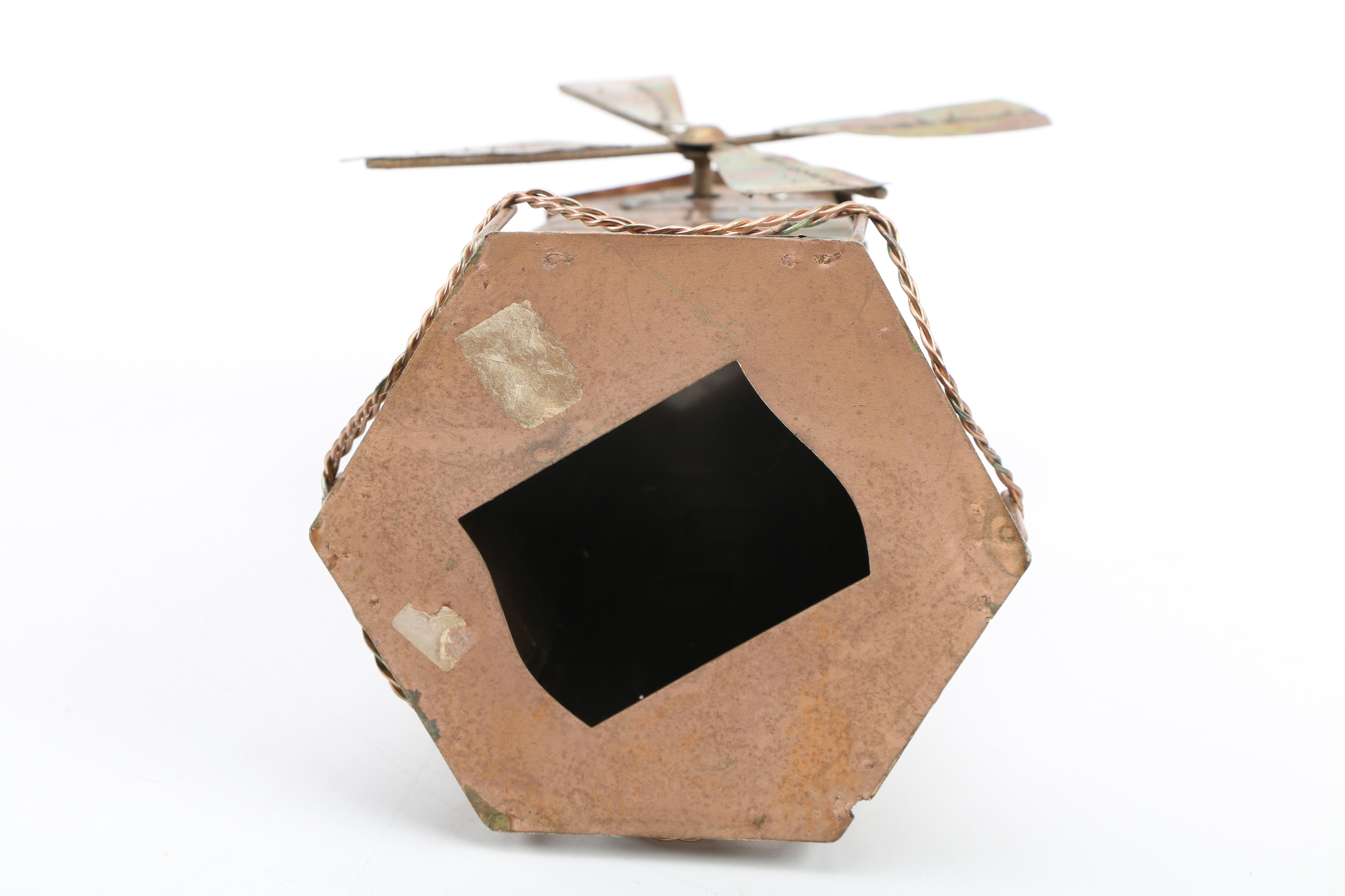 Copper Tone Metal Sculptures With Sankyo Music Boxes