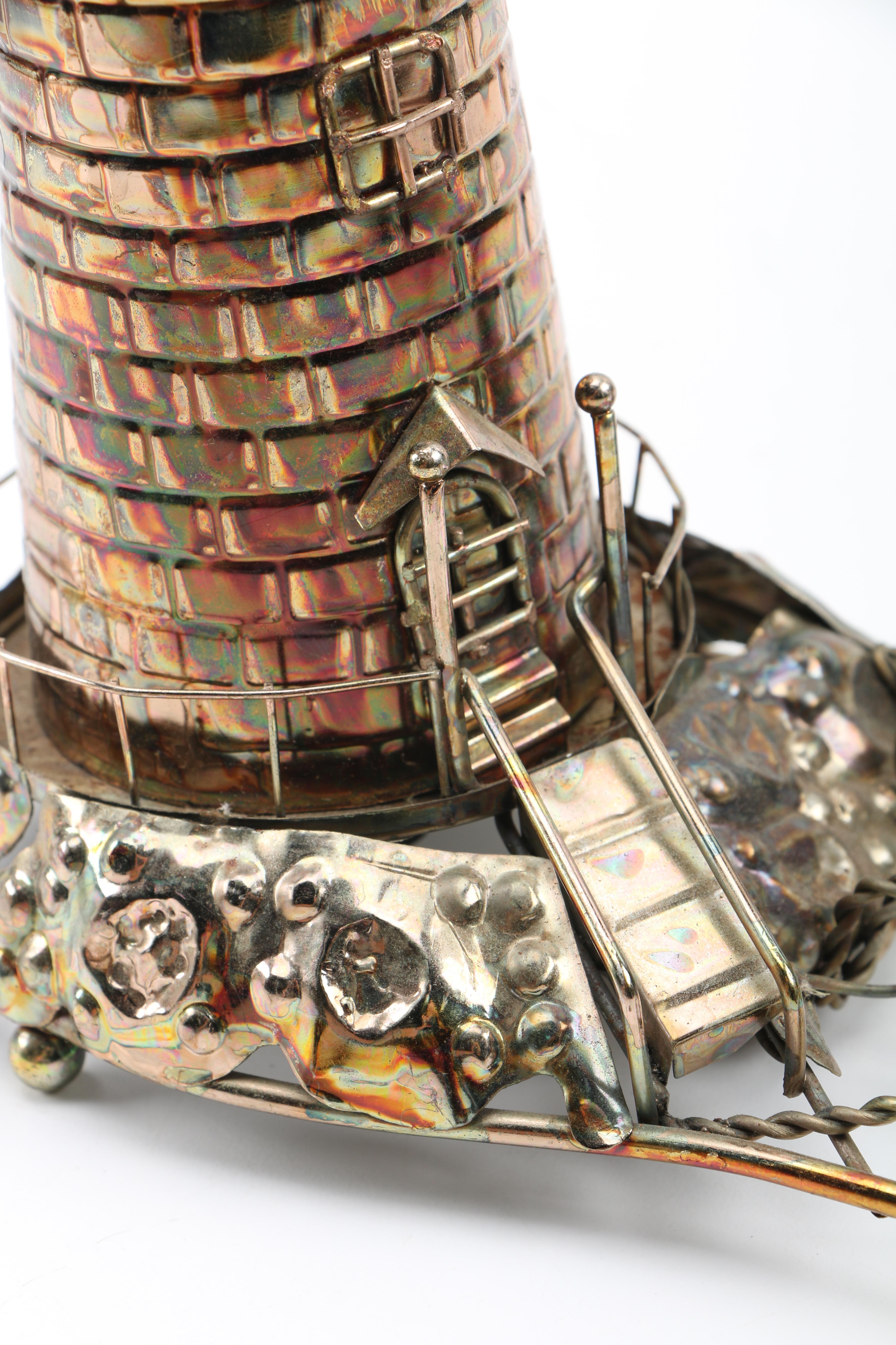 Copper Tone Metal Sculptures With Sankyo Music Boxes
