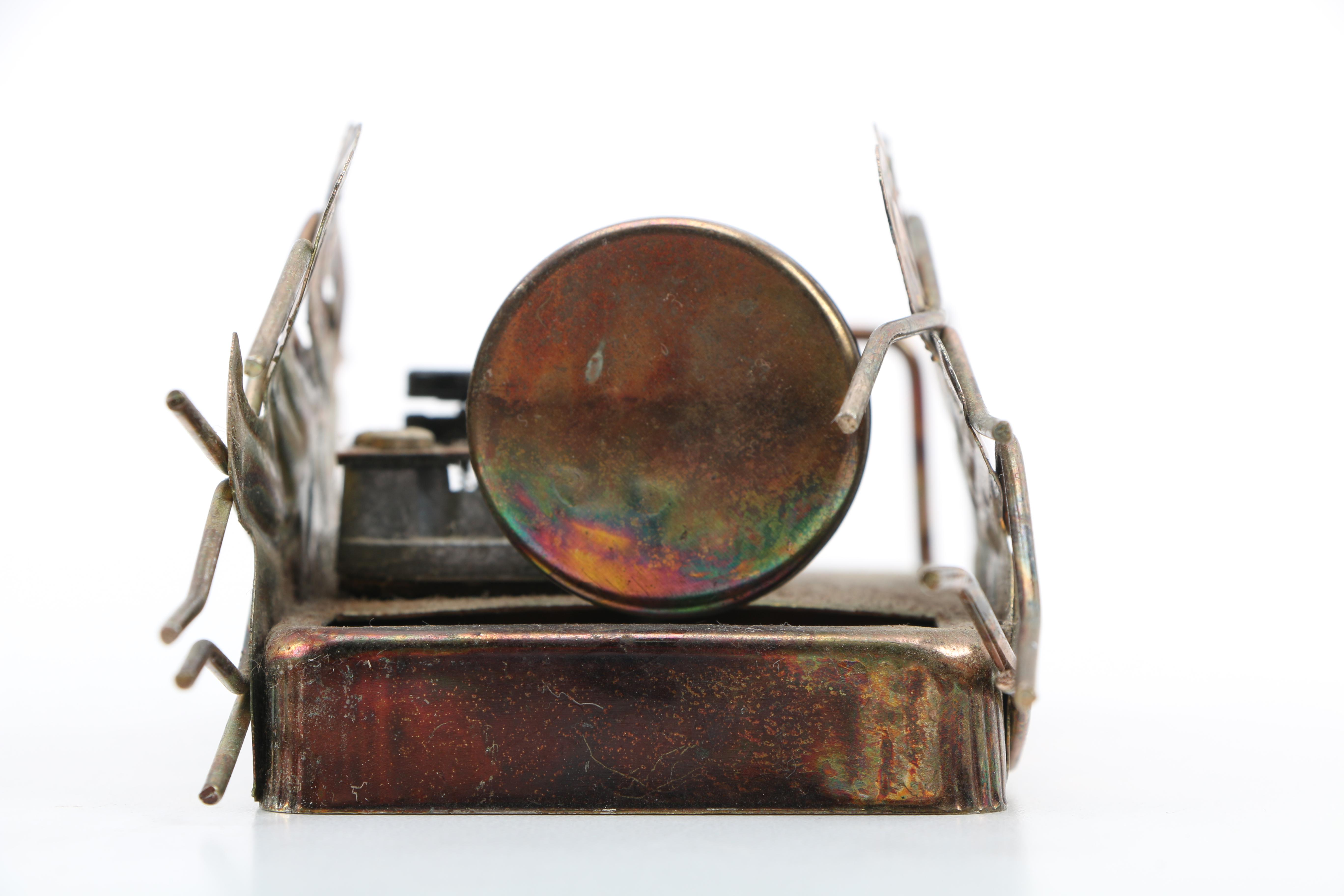 Copper Tone Metal Sculptures With Sankyo Music Boxes