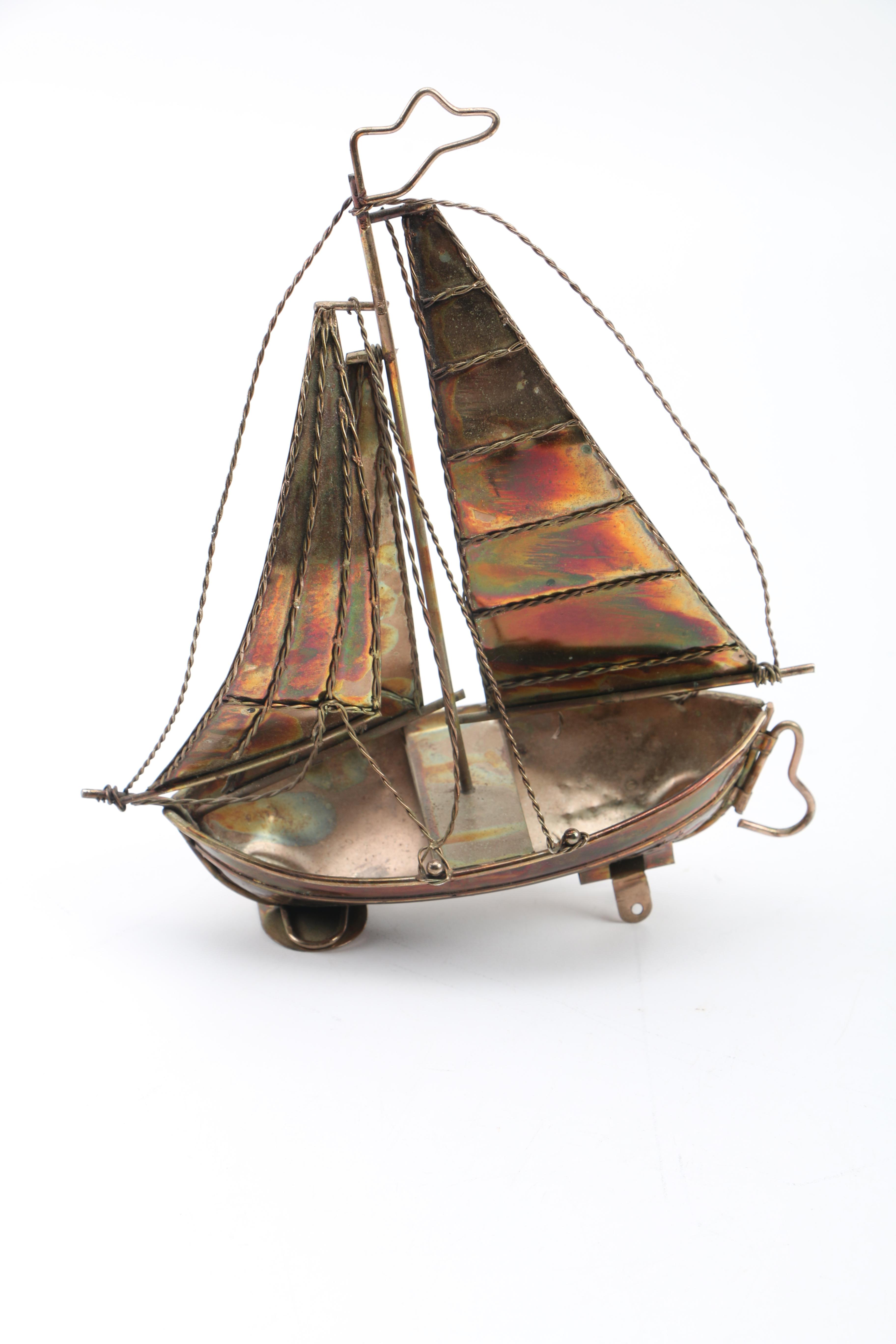 Copper Tone Metal Sculptures With Sankyo Music Boxes