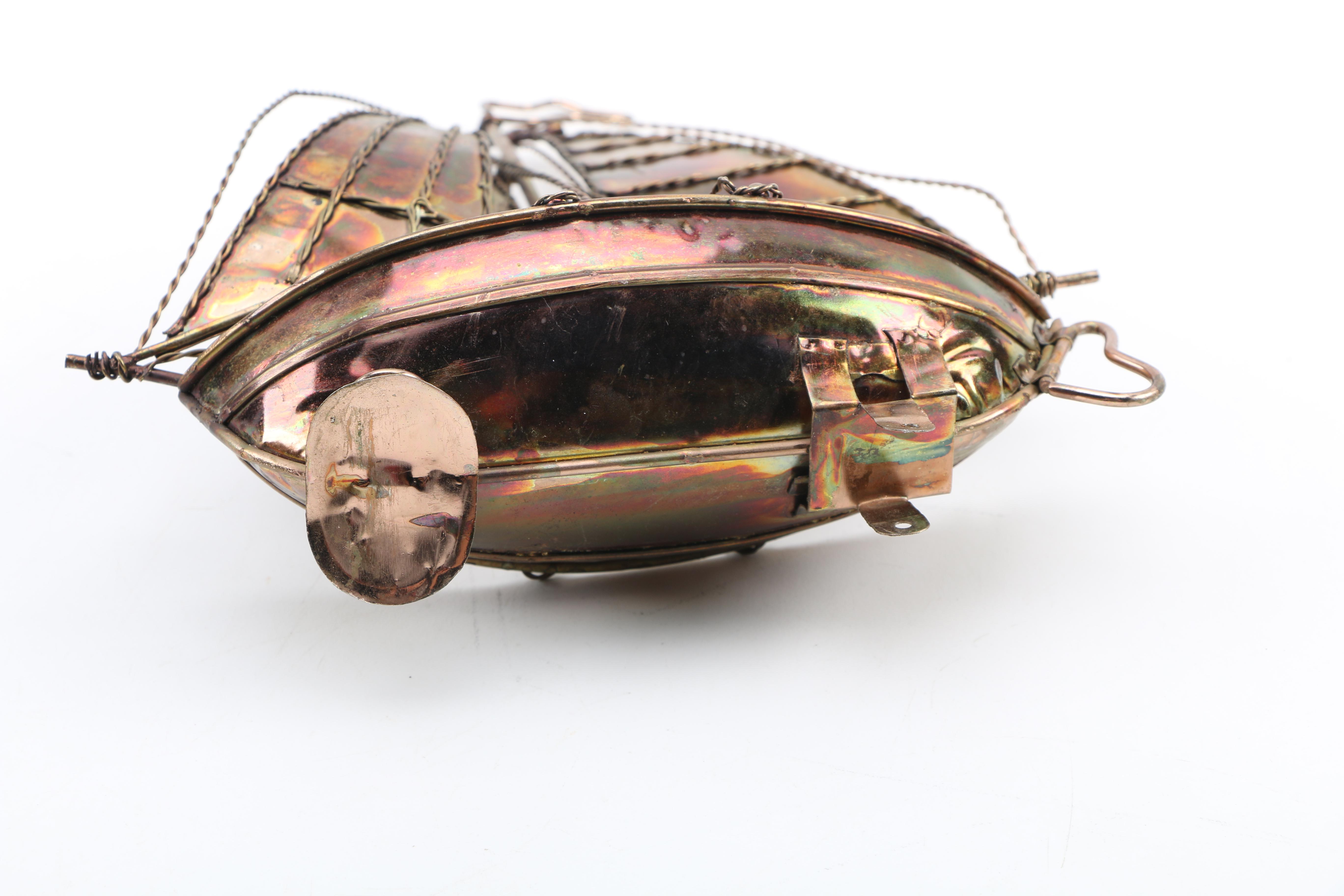 Copper Tone Metal Sculptures With Sankyo Music Boxes