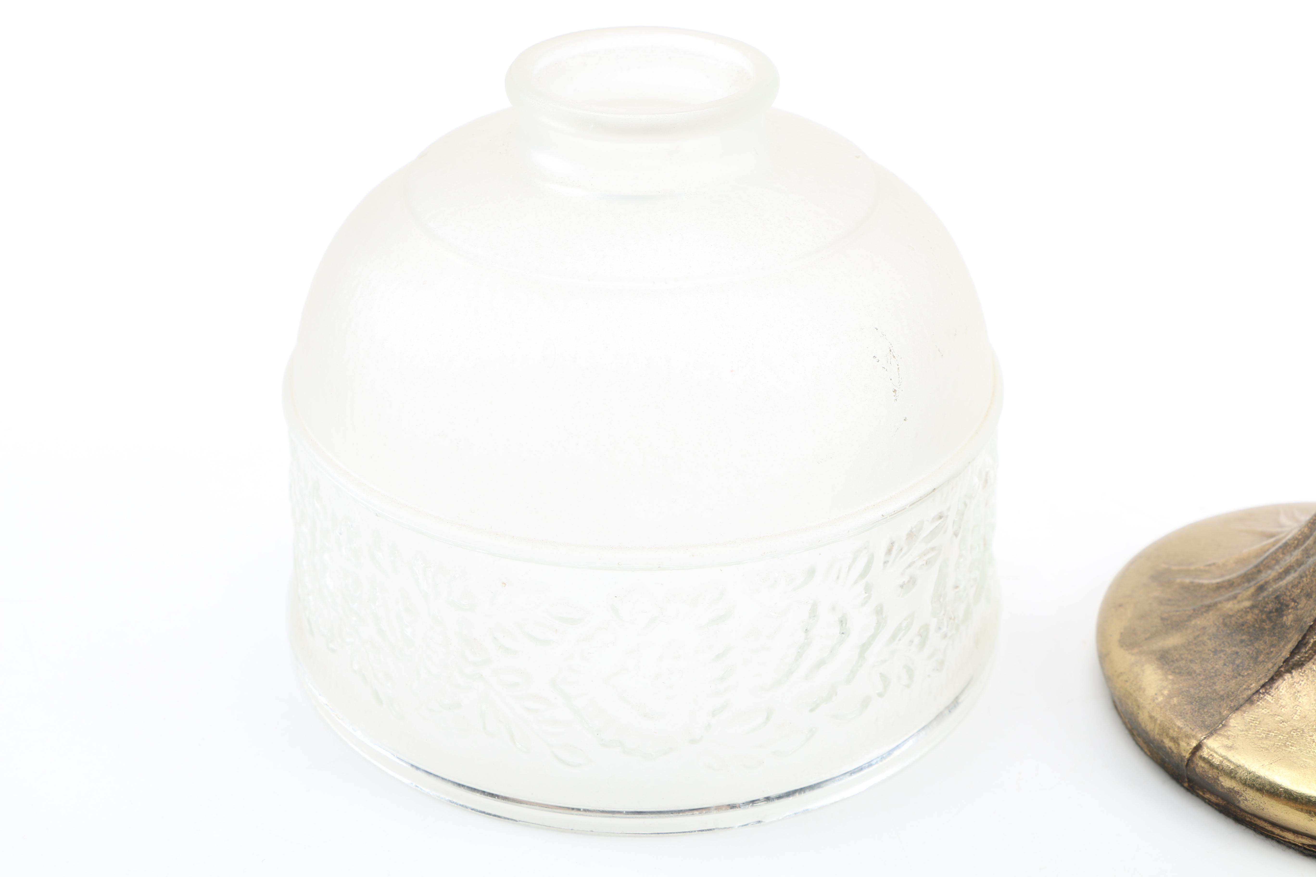 Brass Table Lamp With Milk Glass Shade