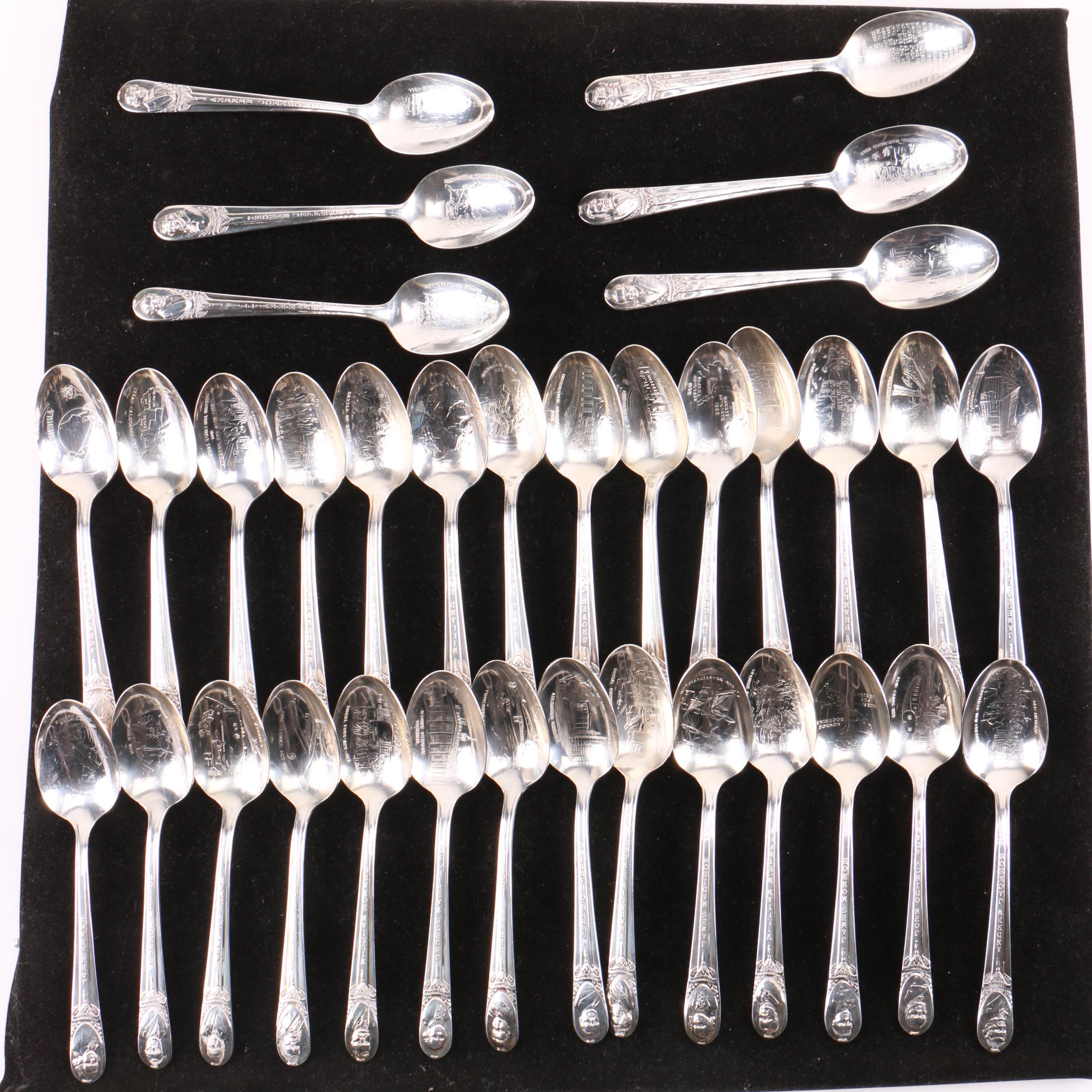Wm. Rogers Mfg. Presidential Silver Plate Souvenir Spoons