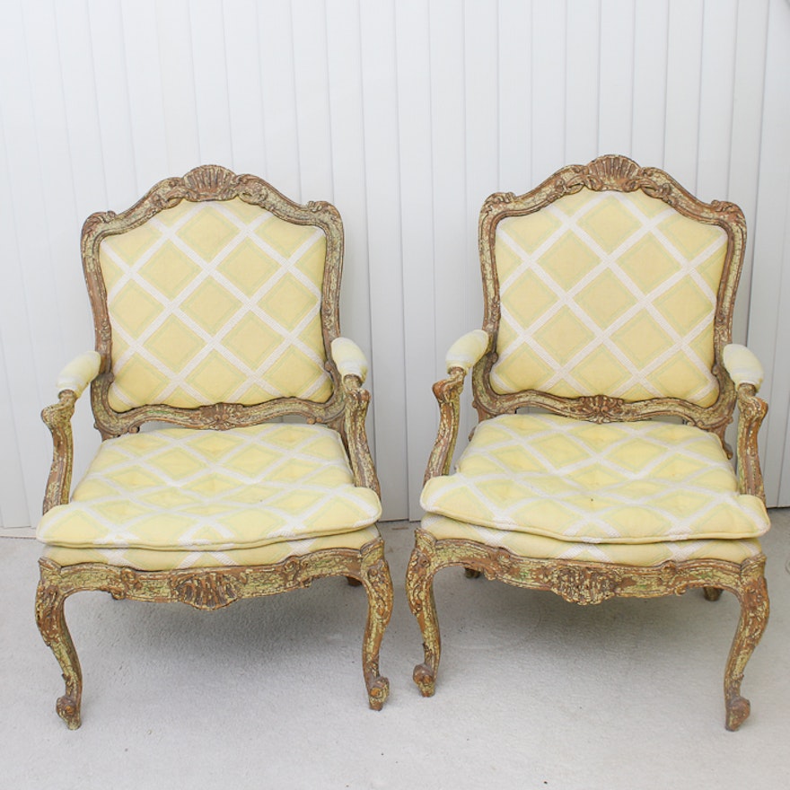 Louis XV Style Fauteuil Pair
