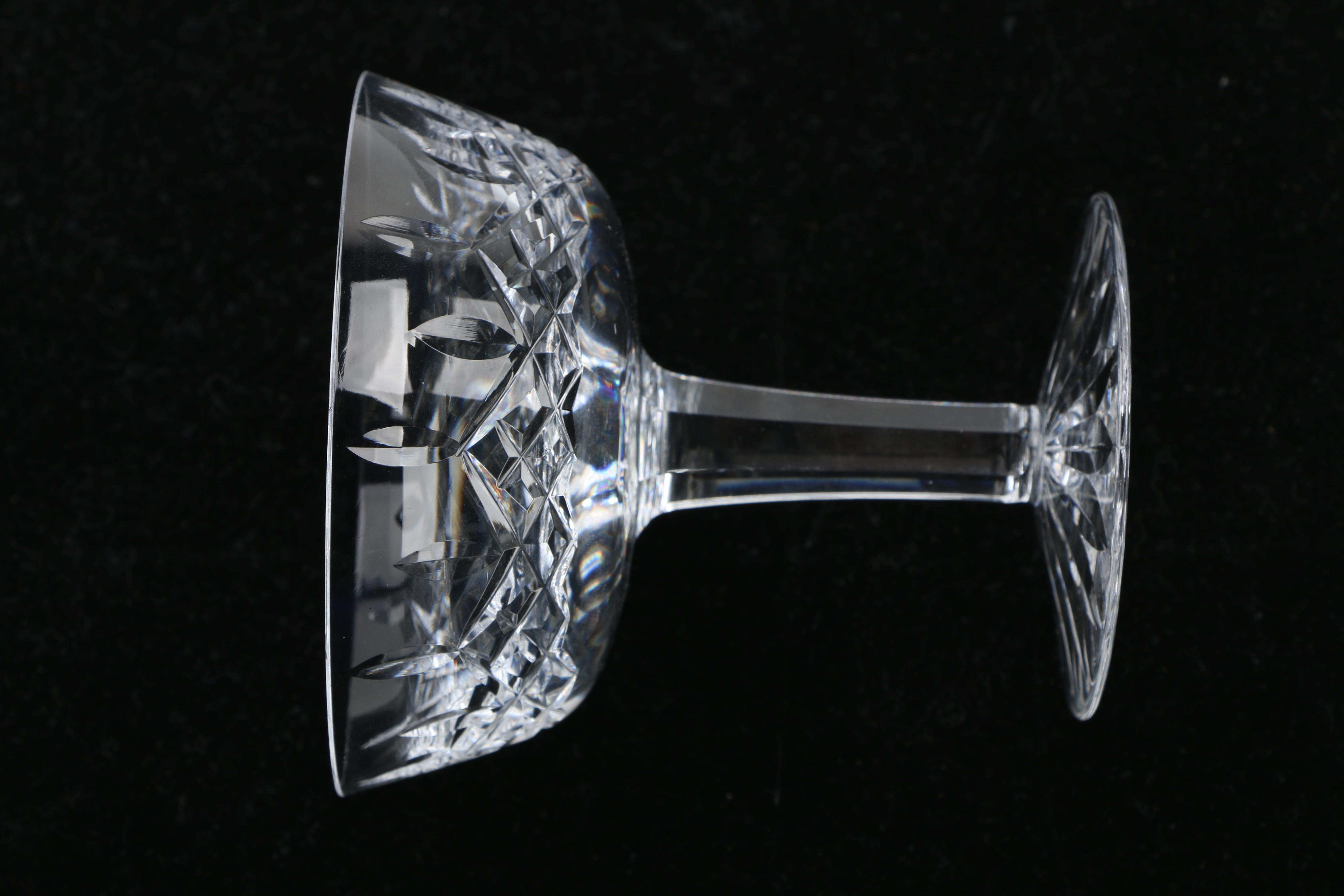 Set of Six Waterford "Lismore" Crystal Champagne Saucers