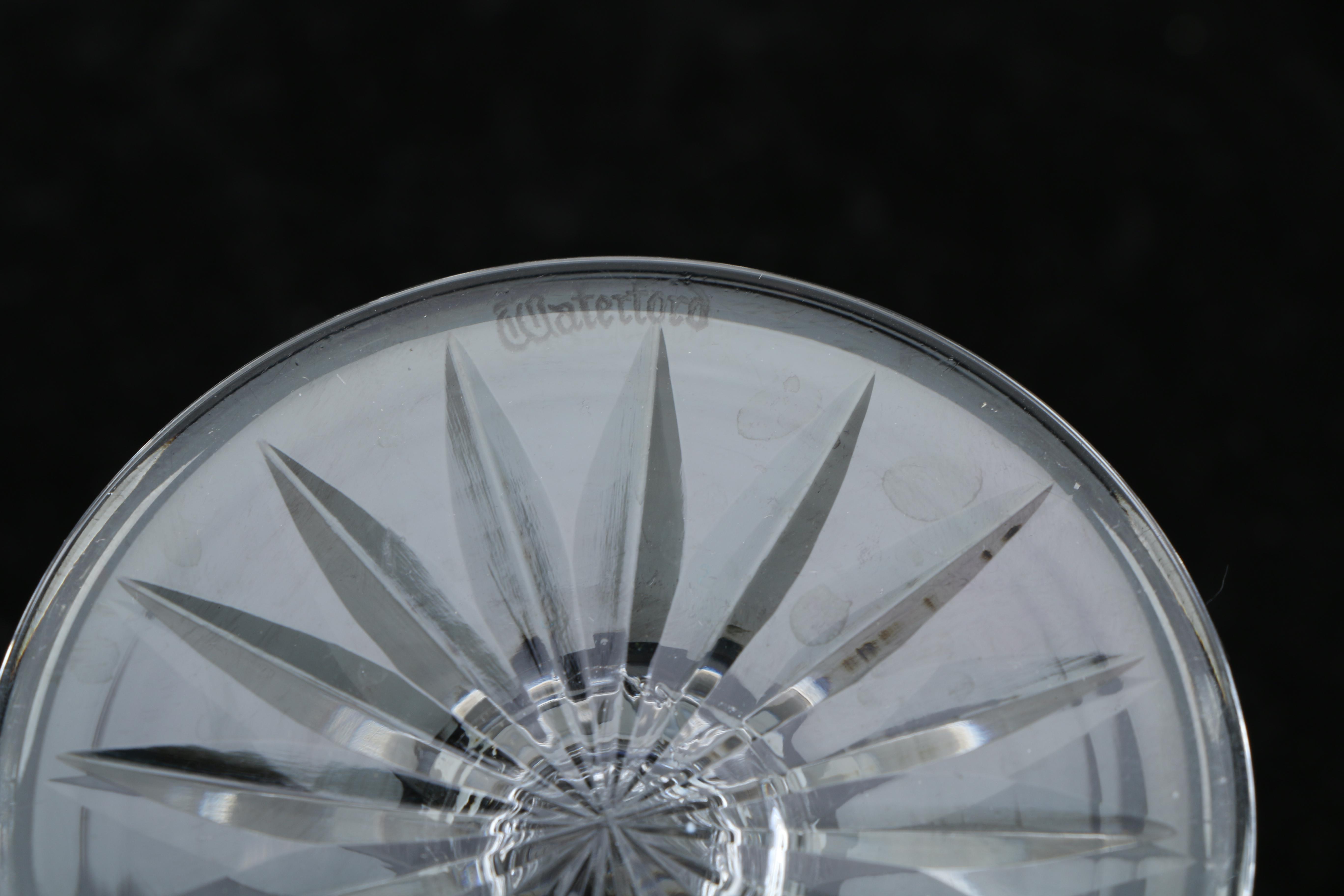 Set of Six Waterford "Lismore" Crystal Champagne Saucers