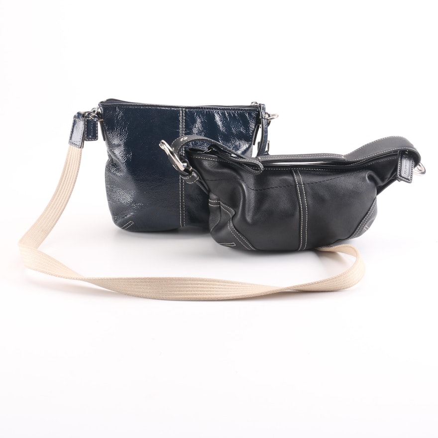Blue patent Leather Tote and Coach Black Leather Soho Hobo
