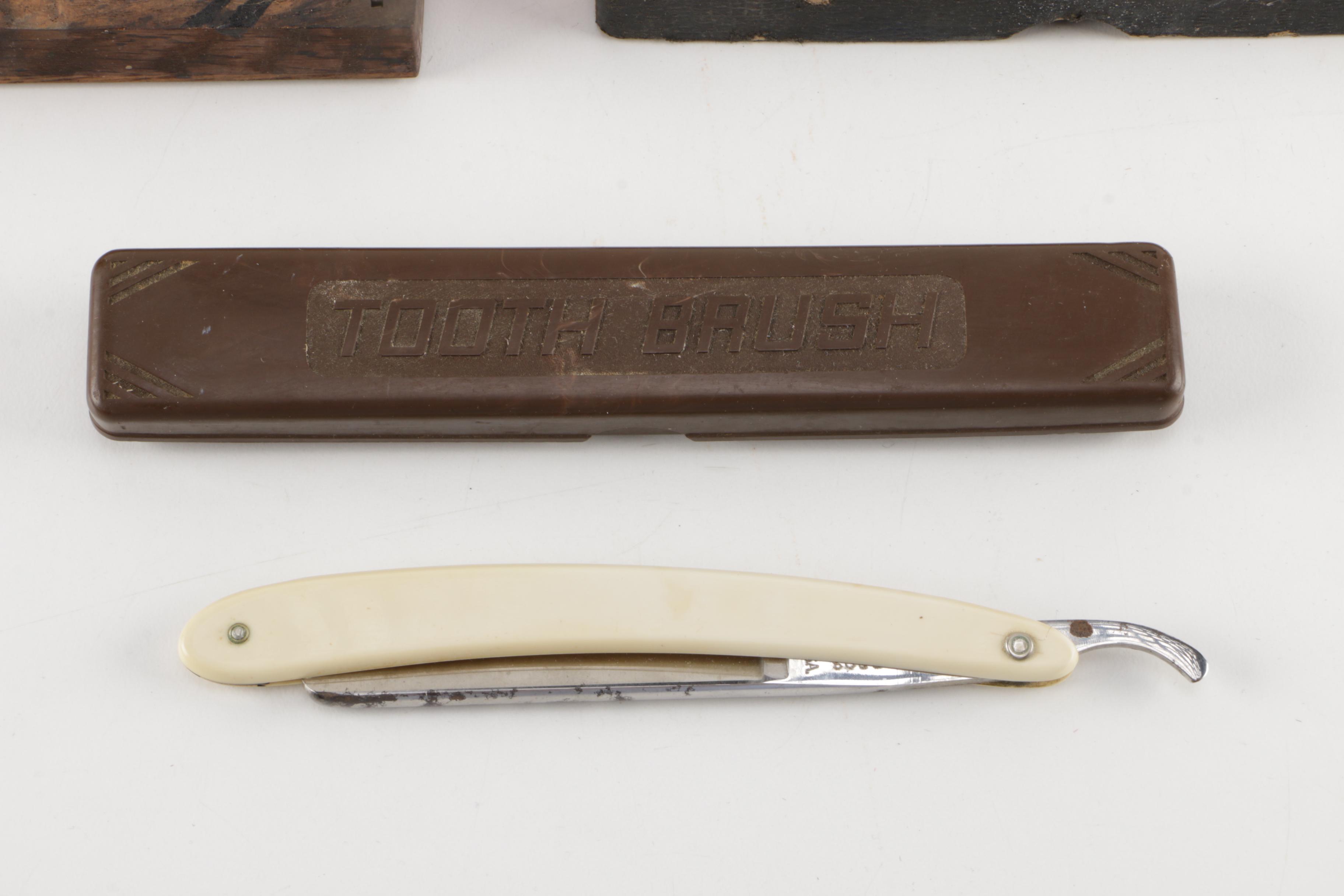 Vintage Razor Accessories and a Cigar Box