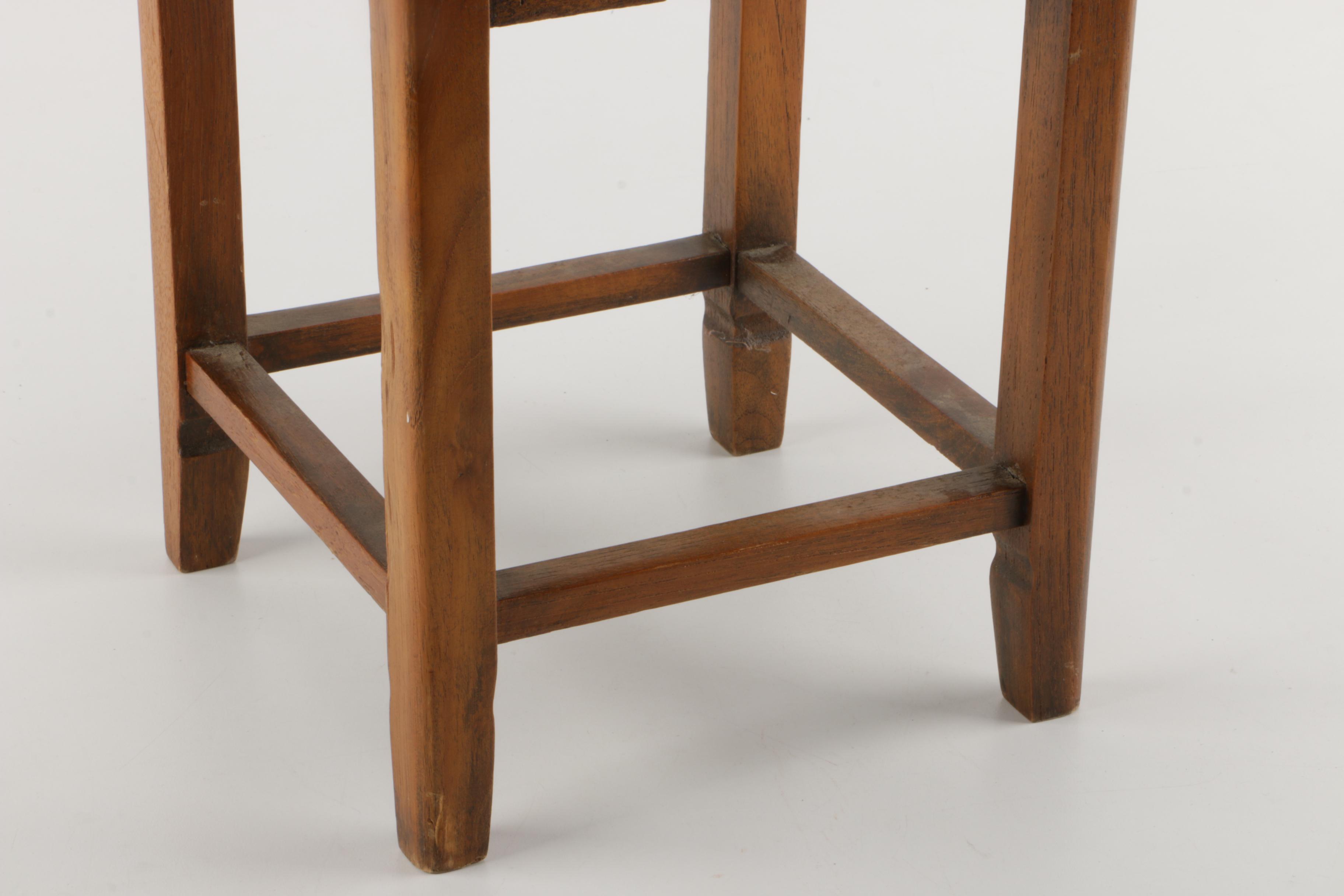 Chinese-Inspired Carved Elm Table
