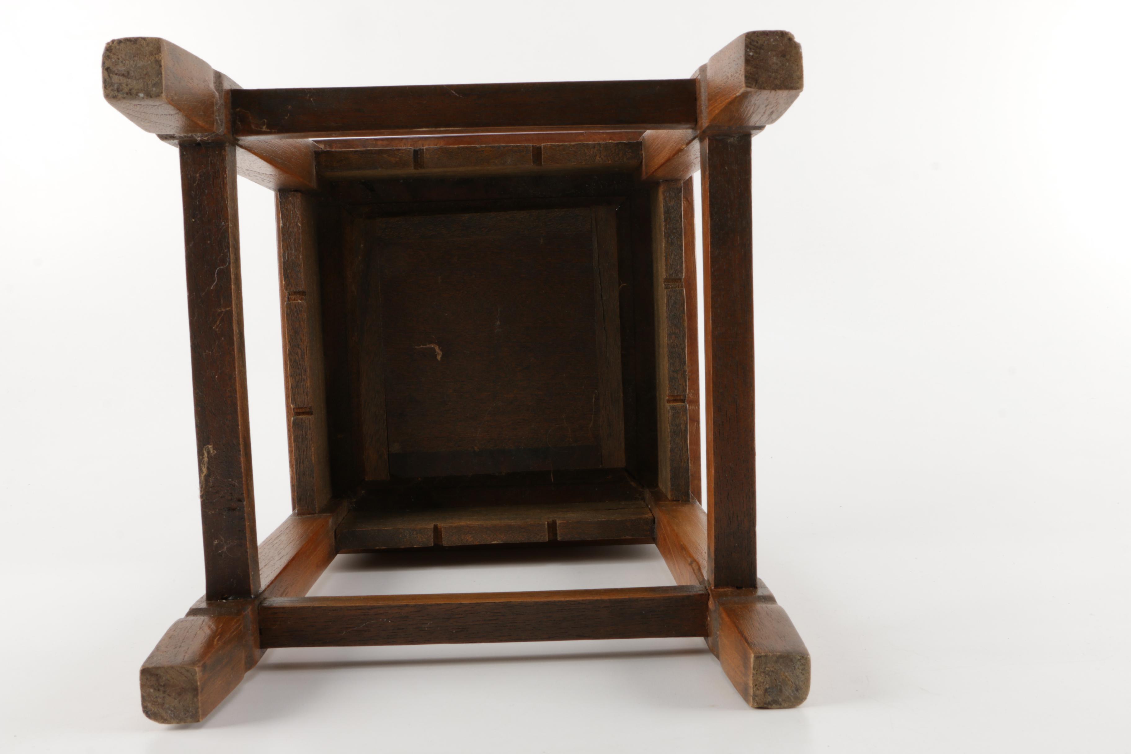 Chinese-Inspired Carved Elm Table