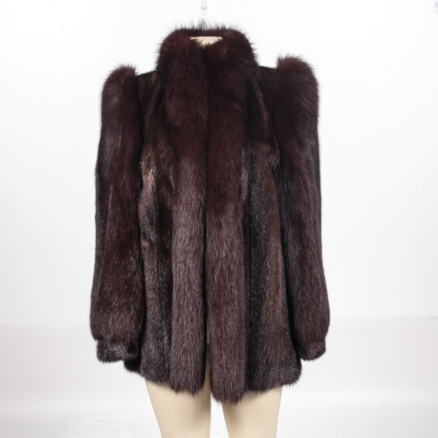 Mink and Brown Fox Fur Coat
