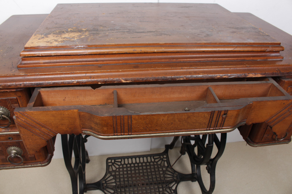 Antique Davis Sewing Machine and Table