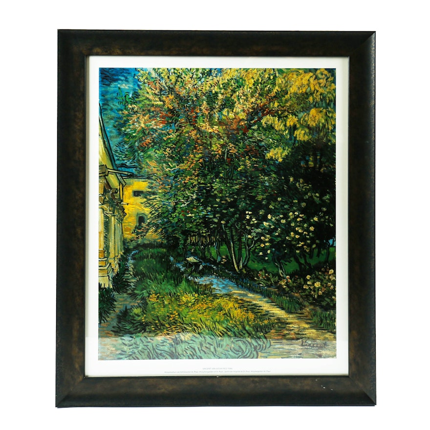 After Vincent Van Gogh Print "Hospital Garden of St. Paul"