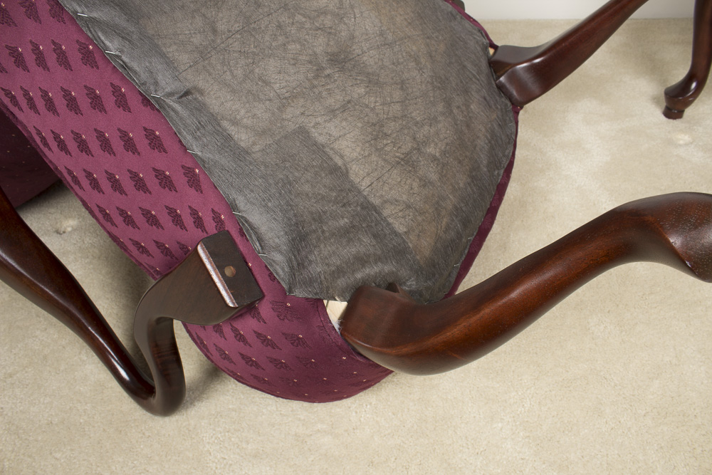 Pair of Queen Anne Style Armchairs by Les Brown Chair Co.