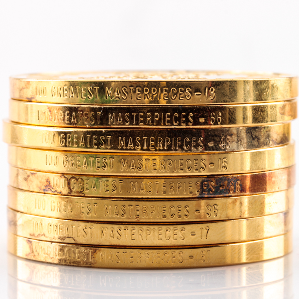 Twenty-One Gold-Plated Art Masterworks Commemorative Medals