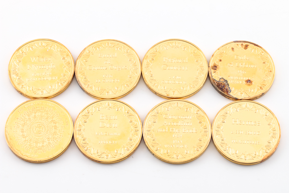 Twenty-One Gold-Plated Art Masterworks Commemorative Medals