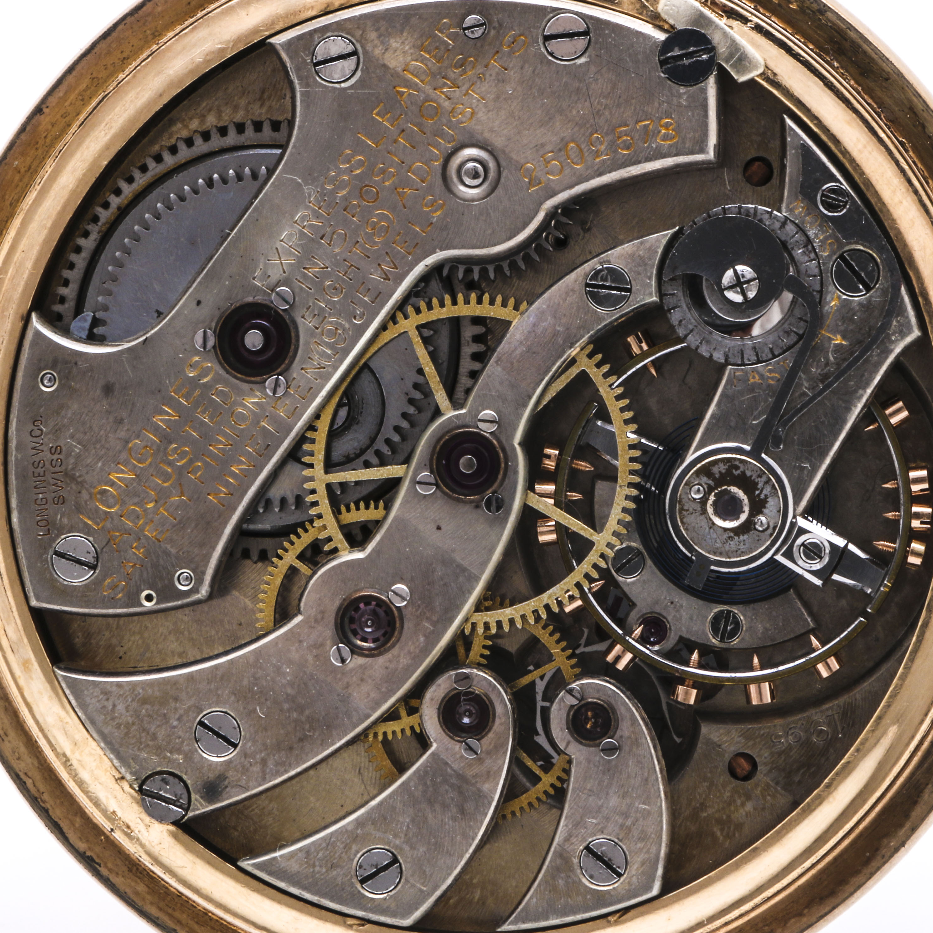 Longines 10K Yellow Gold Filled "Express Leader" Pocket Watch