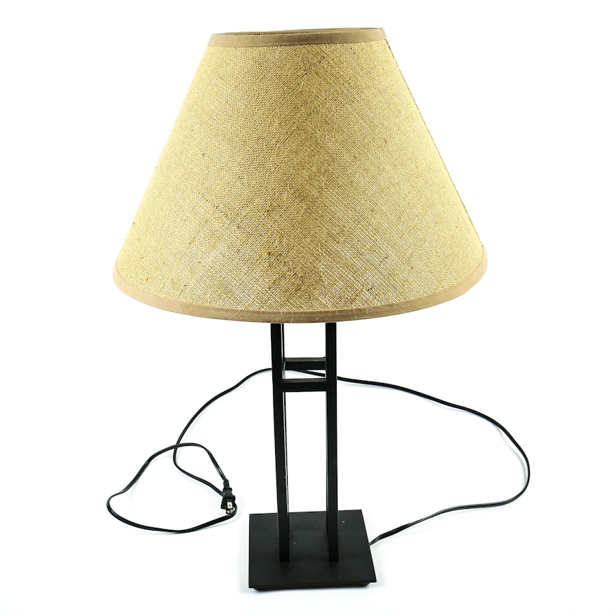 Table Lamp with Burlap Shade