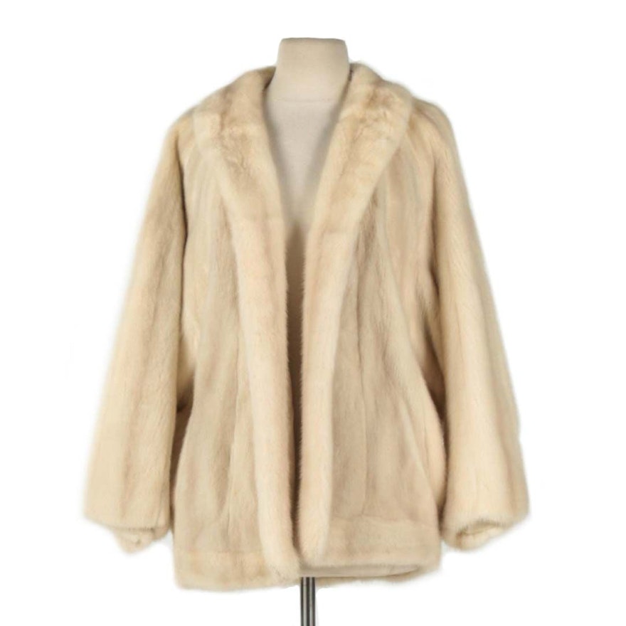 Soft White Mink Fur Coat