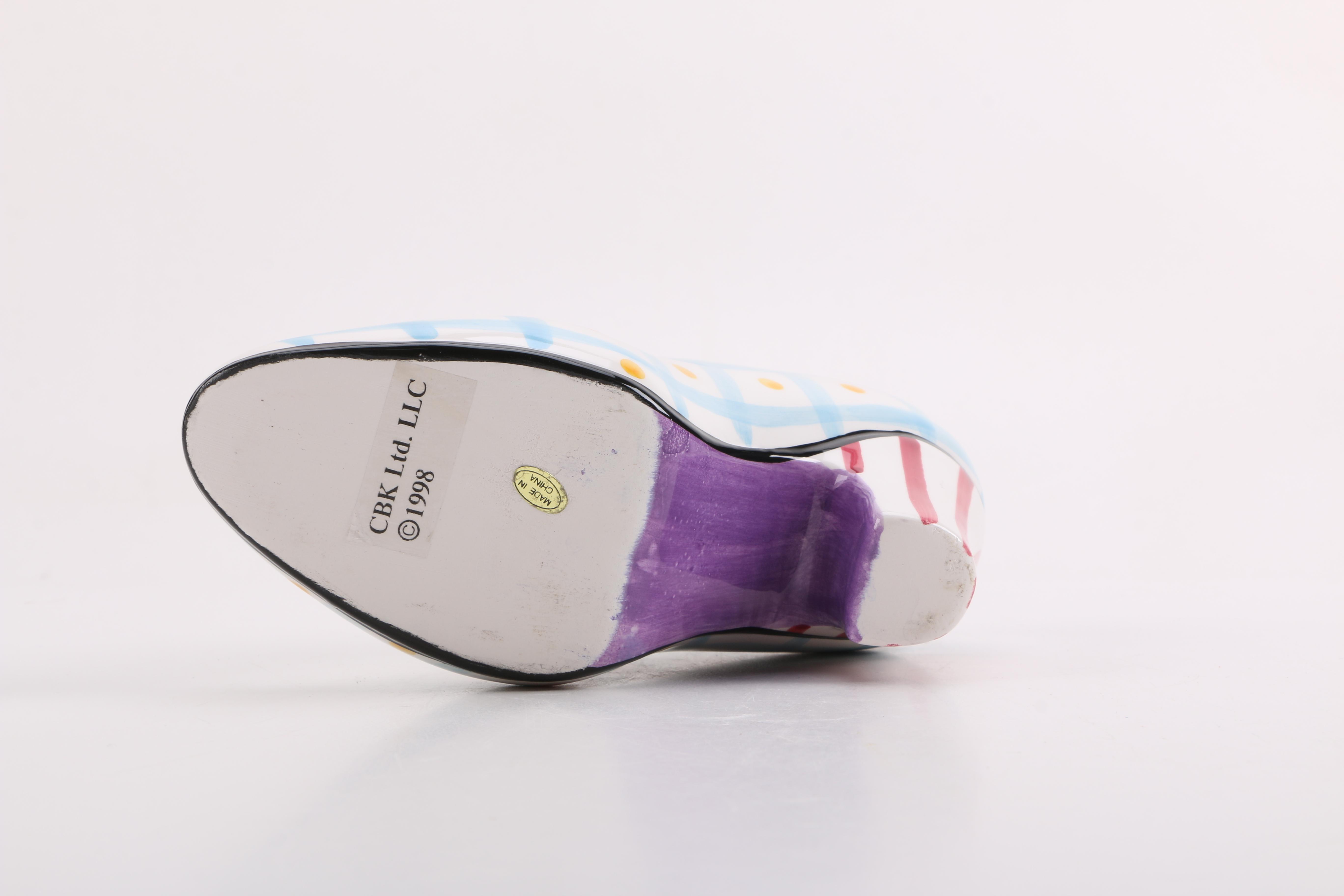 CBK Ltd. LLC 1998 Ceramic Shoe Figurines