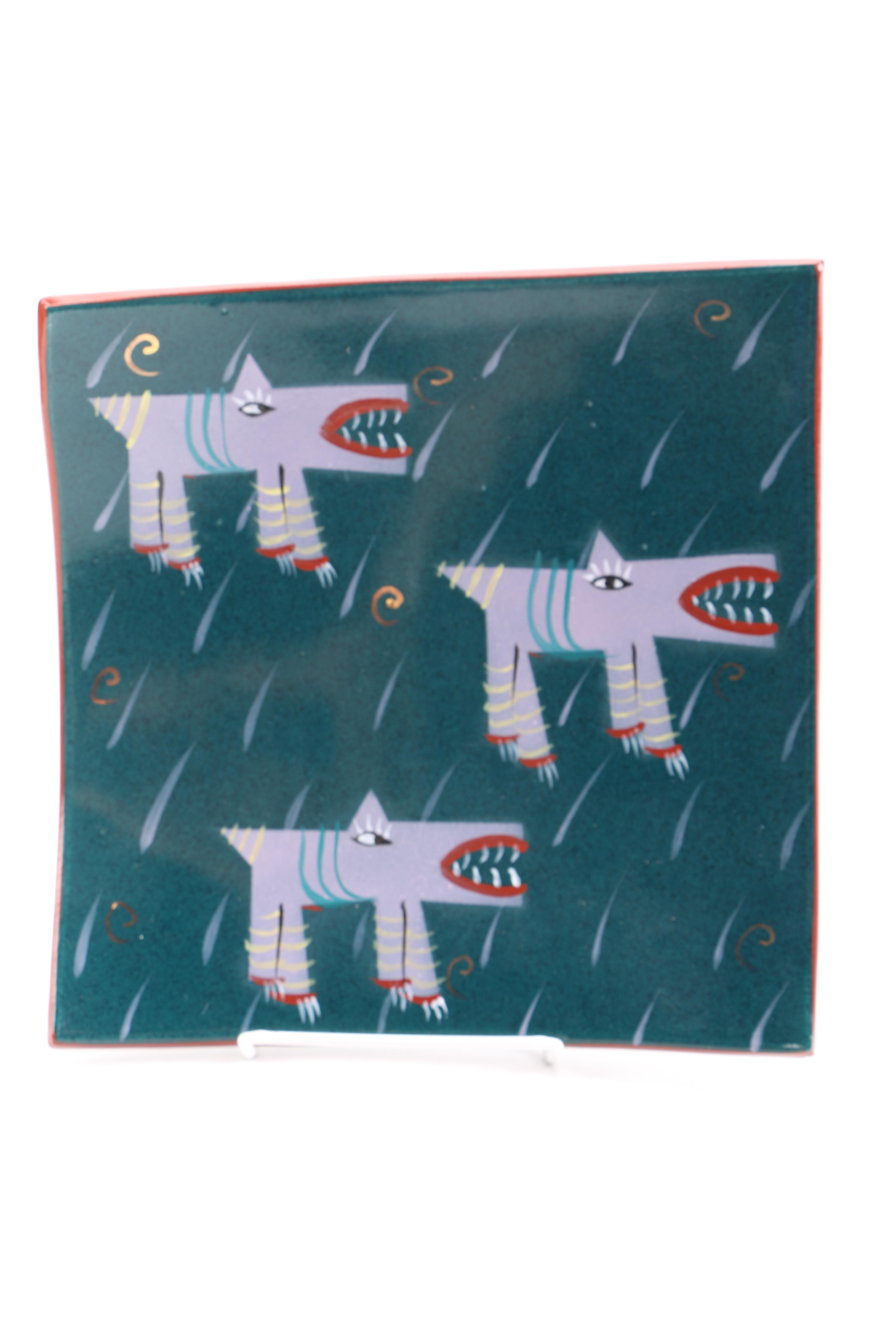 Handbuilt Hand-Painted Porcelain Plate