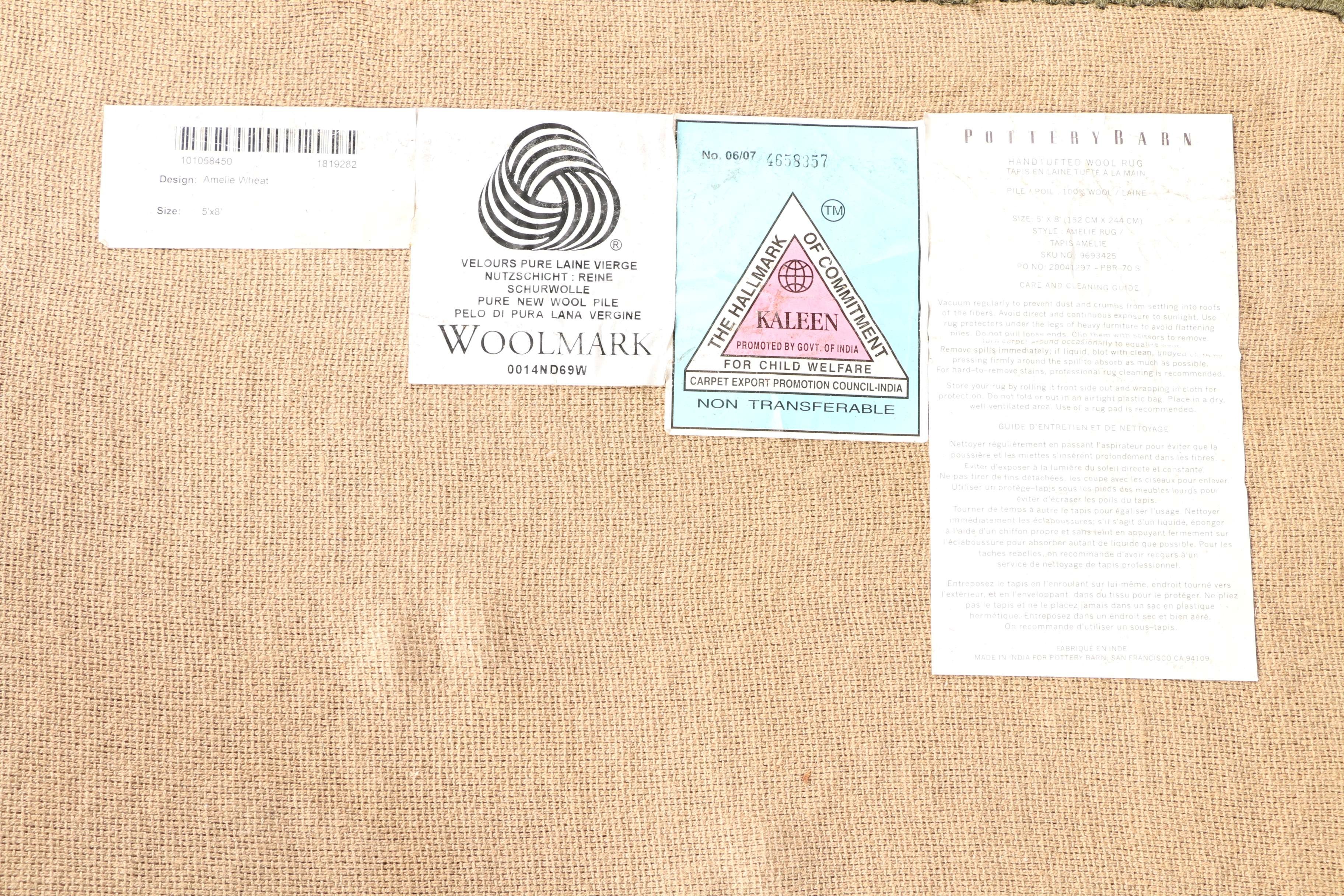 Hand-Tufted Pottery Barn "Amelie" Area Rug