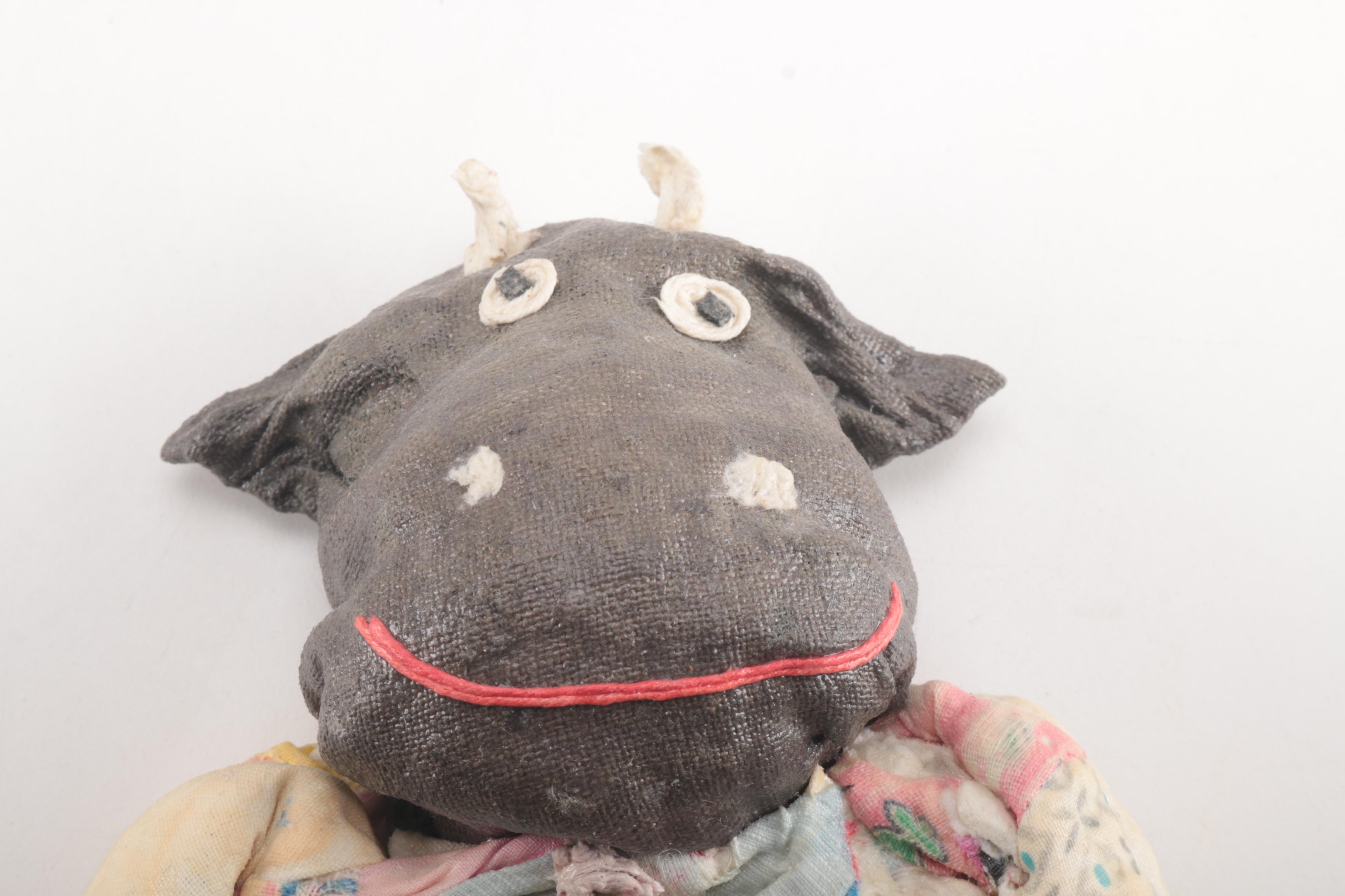 Hardened Fabric Cow Decoration